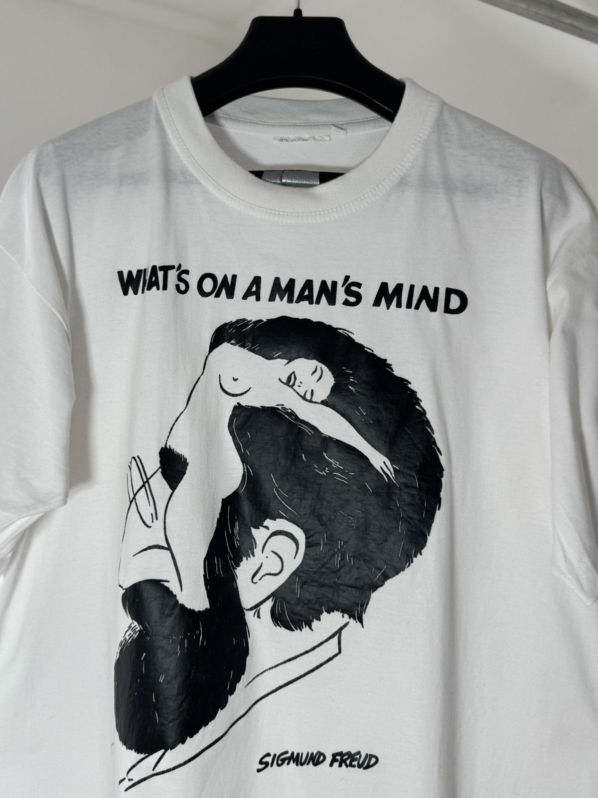 Band Tees Vintage 90s Simgund Freud Whats On A Man’s Mind Art Tee L Size US L / EU 52-54 / 3 - 4 Thumbnail