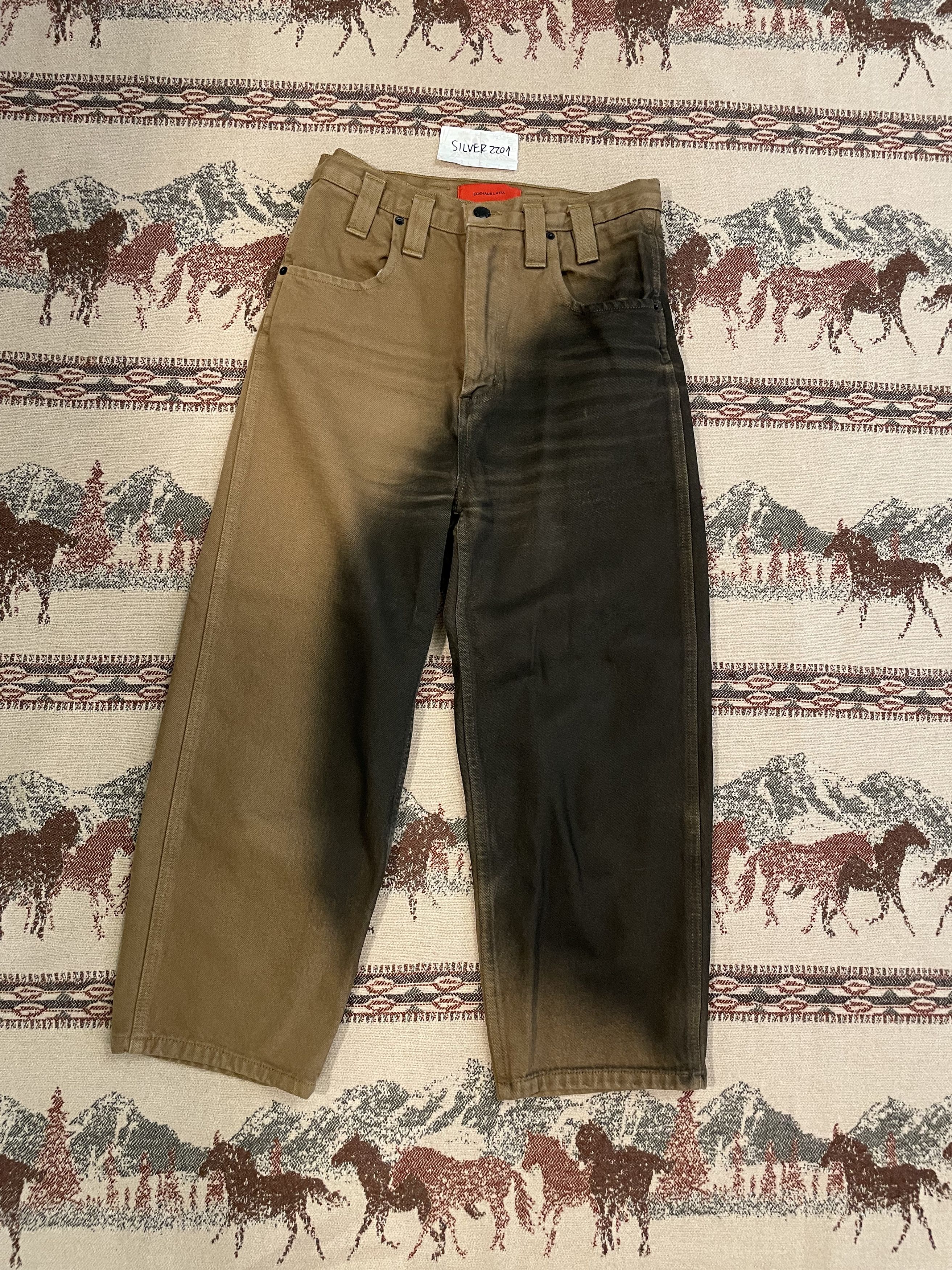 image of Eckhaus Latta Bungee Cord Baggy Jeans, Women's (Size 27)