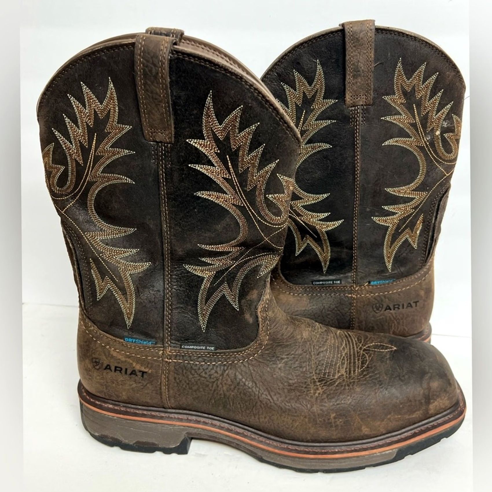 Ariat Ariat Men's WorkHog Wide Square Waterproof Composite Toe Work Boots SIZE 14D EUC Shirt? Size US 14 / EU 47 - 5 Thumbnail