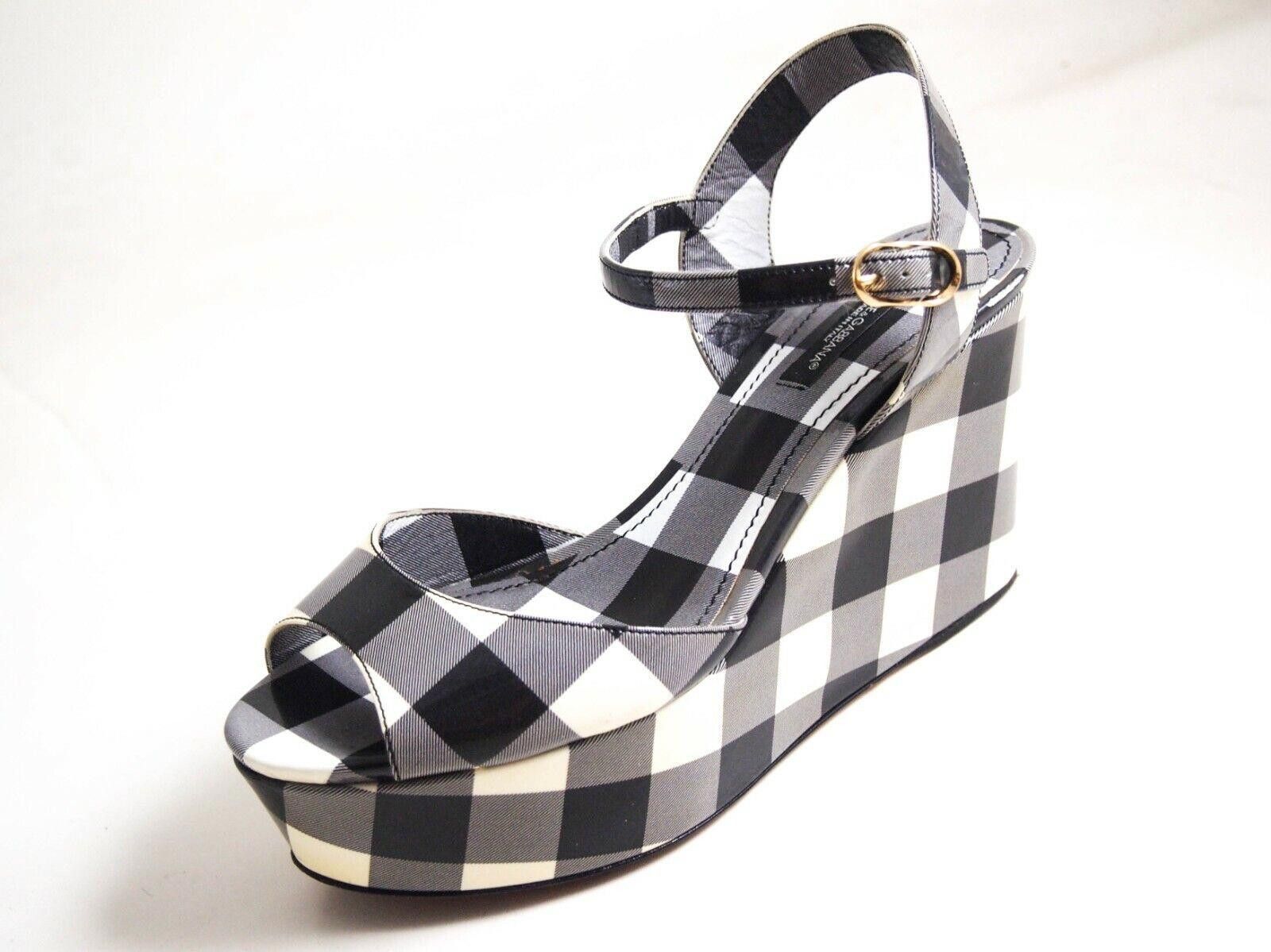 Dolce & Gabbana Dolce & Gabbana Wedge Sandals Black White EU 36.5 US 6.5 Size US 6.5 / IT 36.5 - 1 Thumbnail