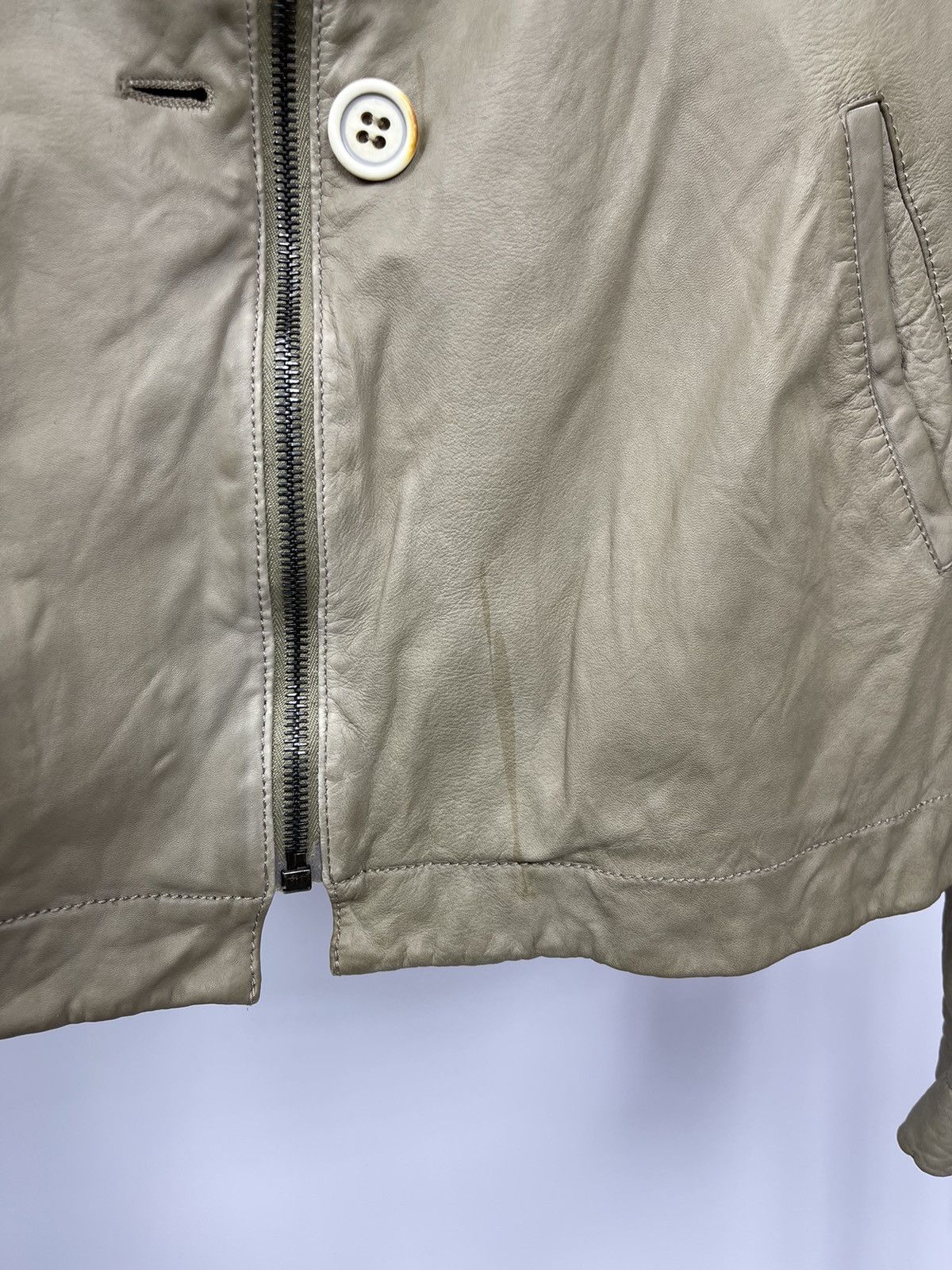 Prada Vintage Prada Y2K Leather Button Beige Jacket Size 42 RIRI Size M / US 6-8 / IT 42-44 - 4 Thumbnail