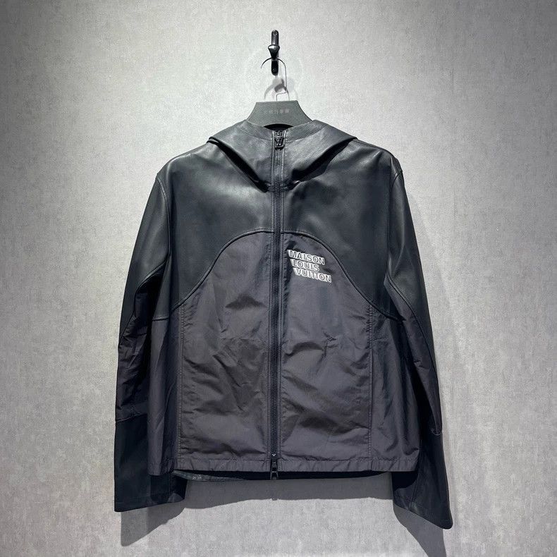 LV Maison Leather Trimmed Hooded Jacket - dmc