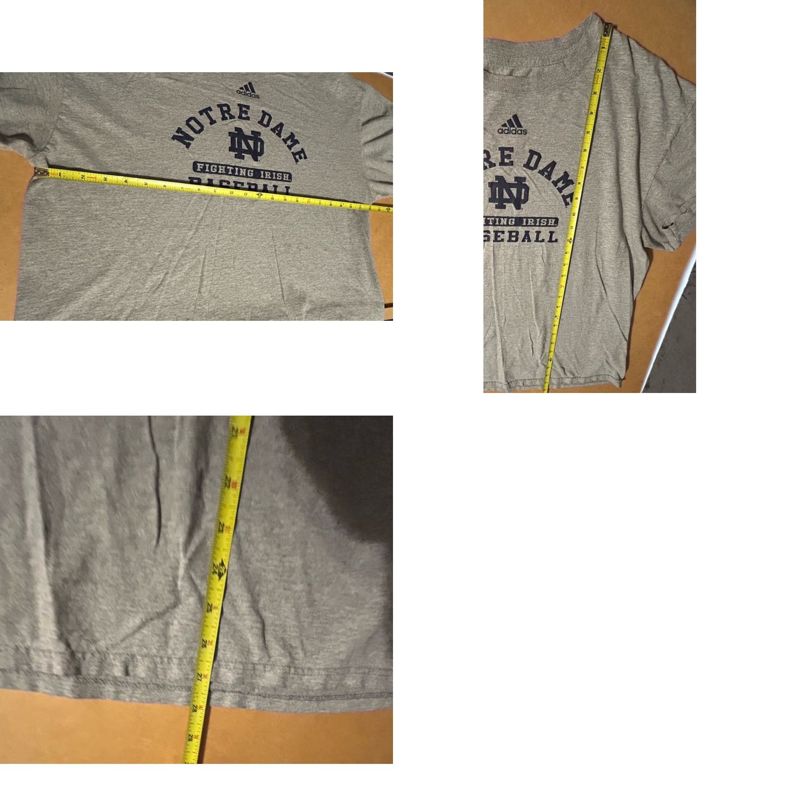 Adidas VINTAGE Notre Dame Fighting Irish Adidas Shirt Men Large Heather Gray Size US XL / EU 56 / 4 - 9 Thumbnail