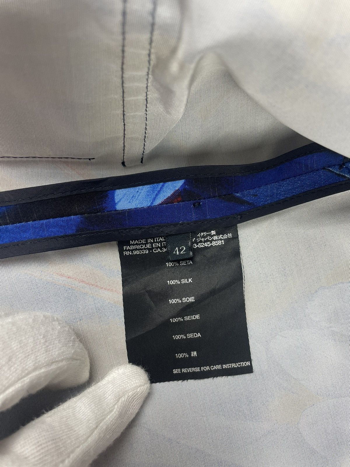 Prada PRADA 100% Silk Multicolor Feather Pattern Coat With Belt Size M / US 6-8 / IT 42-44 - 19 Thumbnail