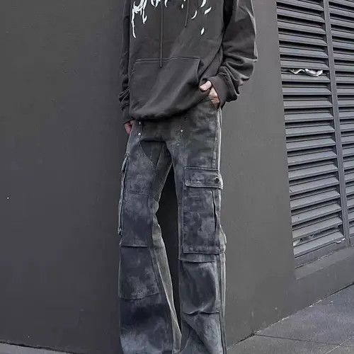 Japanese Brand Miyuki x Miwa Camouflage Grey Work Loose Hip Hop Jeans Size US 30 / EU 46 - 1 Thumbnail