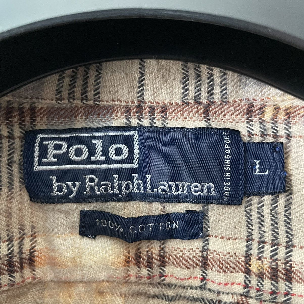 Polo Ralph Lauren × Vintage Vintage 90s Polo by Ralph Lauren Bleached Plaid Flannel Size US L / EU 52-54 / 3 - 4 Thumbnail