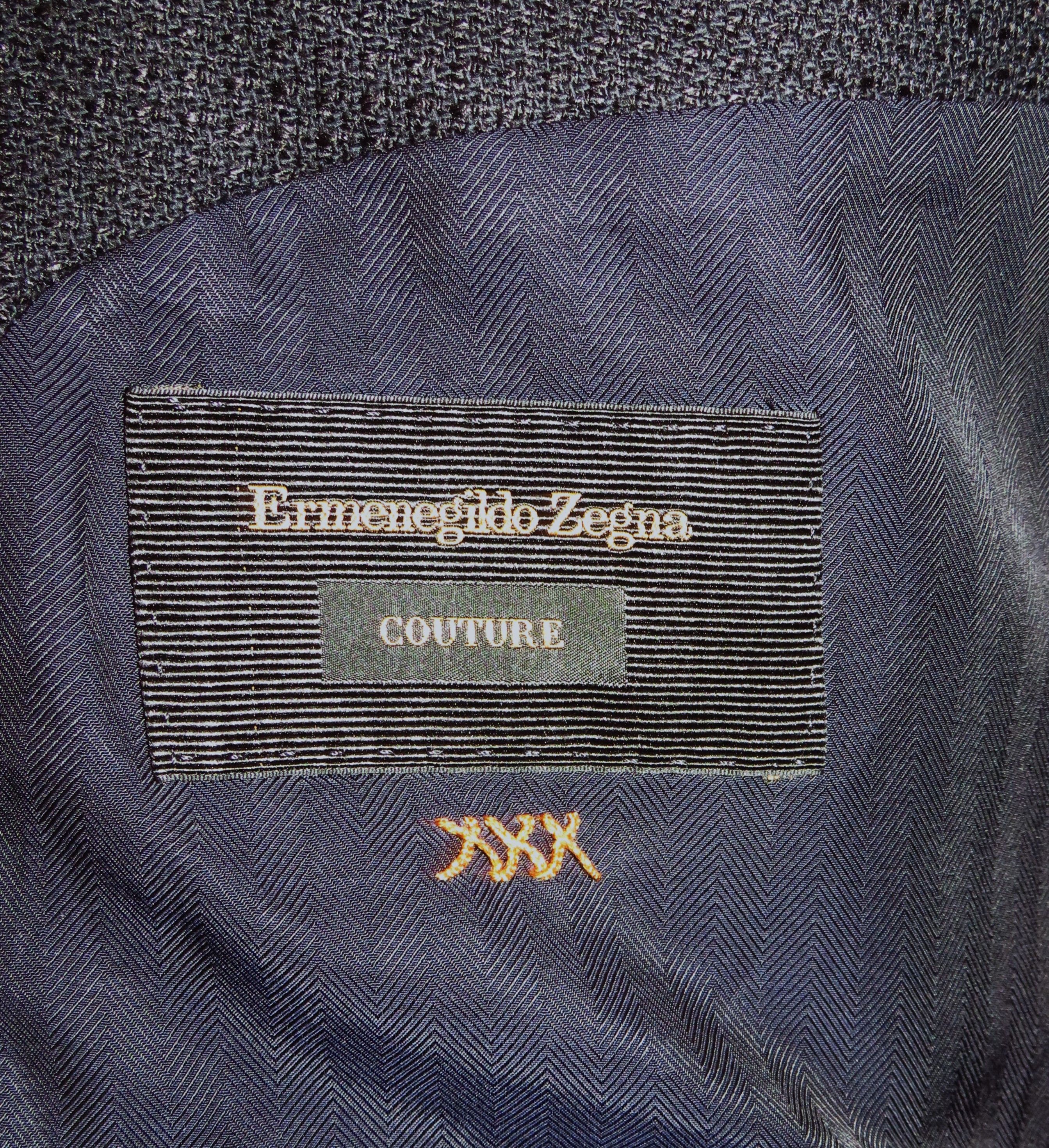 Ermenegildo Zegna Couture Black Hopsack Silk Blend Two Button Blazer 42R NWT Size 42R - 14 Thumbnail