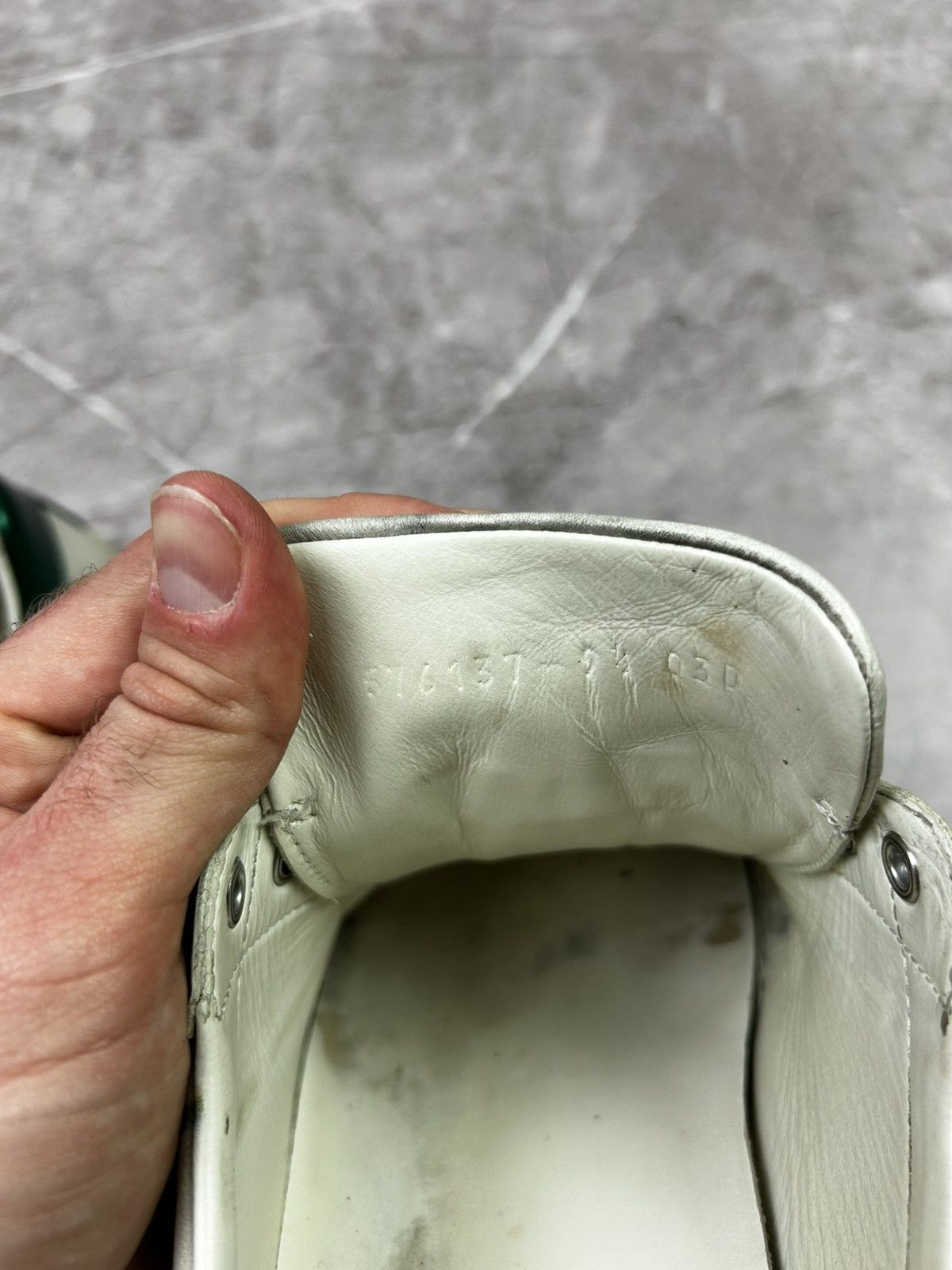 Designer Gucci Ace Blade Distressed Aged Lowtop sneakers Size US 10.5 / EU 43-44 - 17 Thumbnail