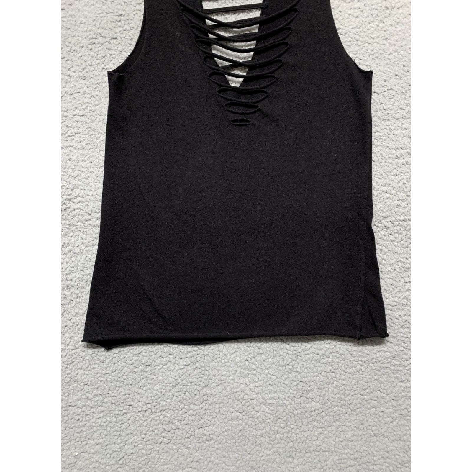 Vintage No Boundaries Skull Red White Blue Black Sleeveless Shredded Graphic Tank Top XS Grey? Size XS / US 0-2 / IT 36-38 - 6 Thumbnail