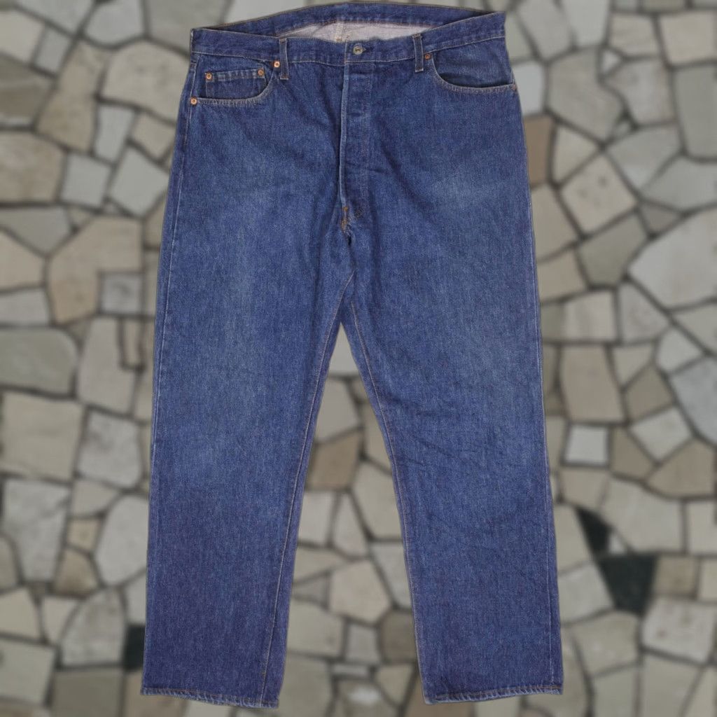 VINTAGE Levis 501 Jeans Indigo 1980S USA W42 L30 Denim Blue Regular 42x30 Mens Womens Boys Girls