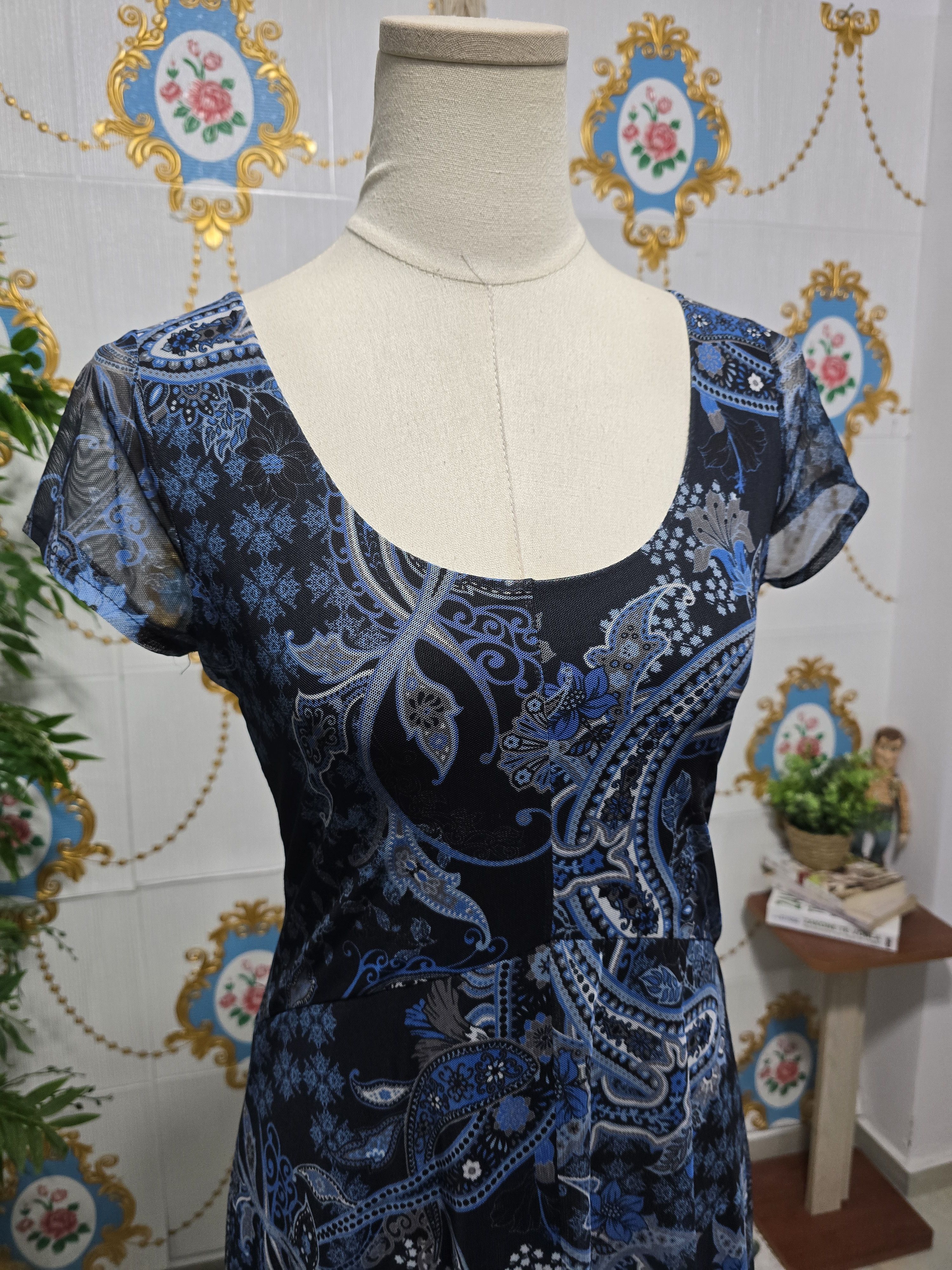 Desigual Desigual Women's Vest_Capri blue dress with short mesh Size L / US 10 / IT 46 - 3 Thumbnail