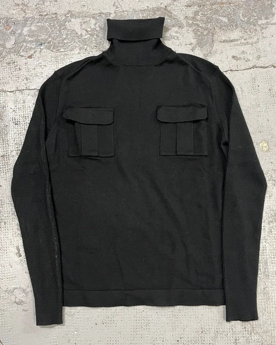 Balmain 2000s Pierre Balmain Black Wool Multi Pockets Turtleneck Size US M / EU 48-50 / 2 - 3 Thumbnail