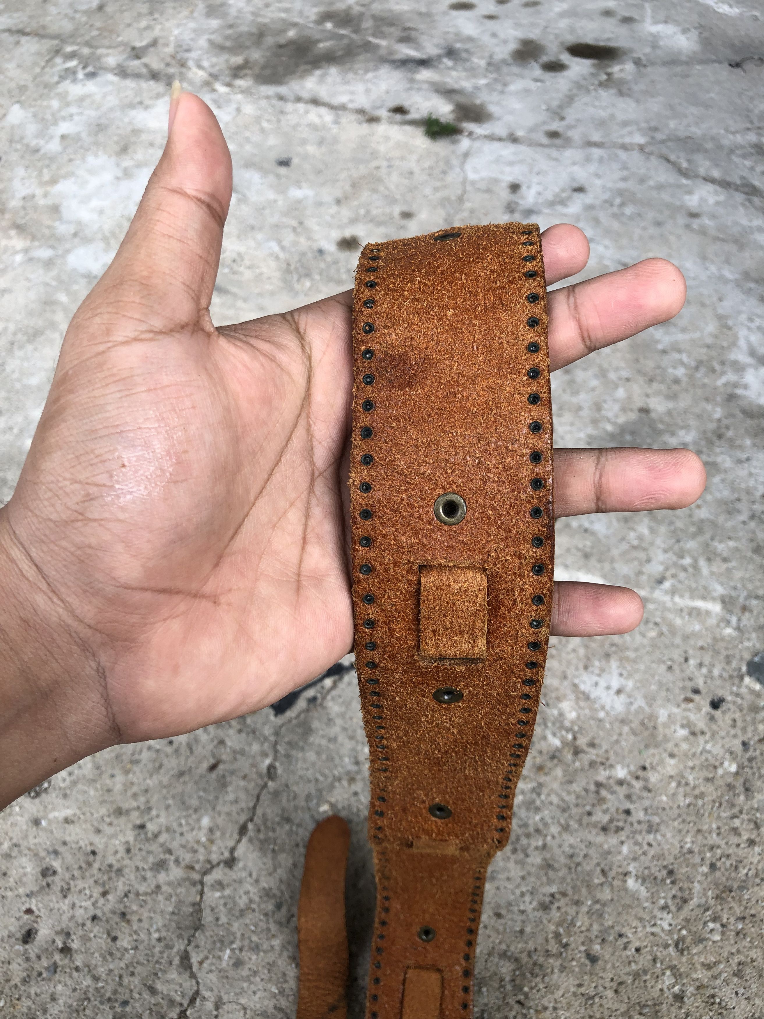 If Six Was Nine × KMRii × Le Grande Bleu (L.G.B.) Vintage Cowboy Studed Genuine Leather belt Size ONE SIZE - 6 Thumbnail