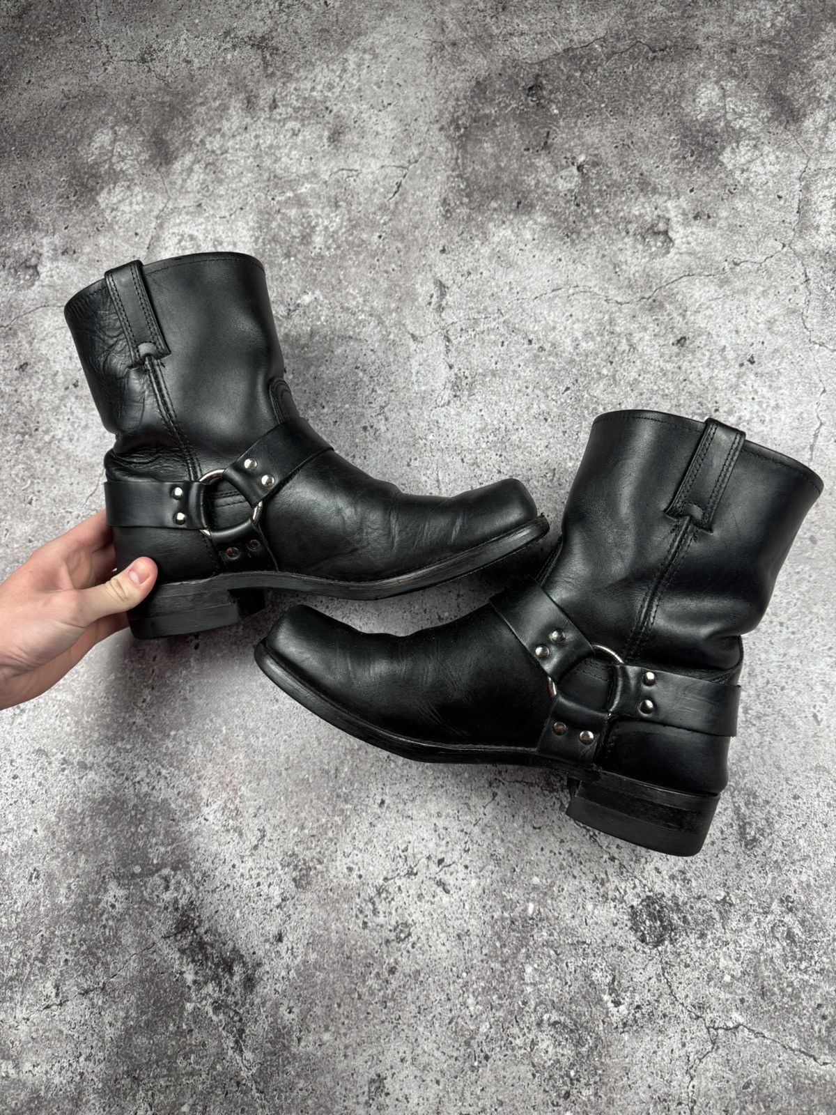 Avant Garde x Vintage Junya Watanabe Leather Boots Western Cowboy Shoes in Black, Men's (Size 13)