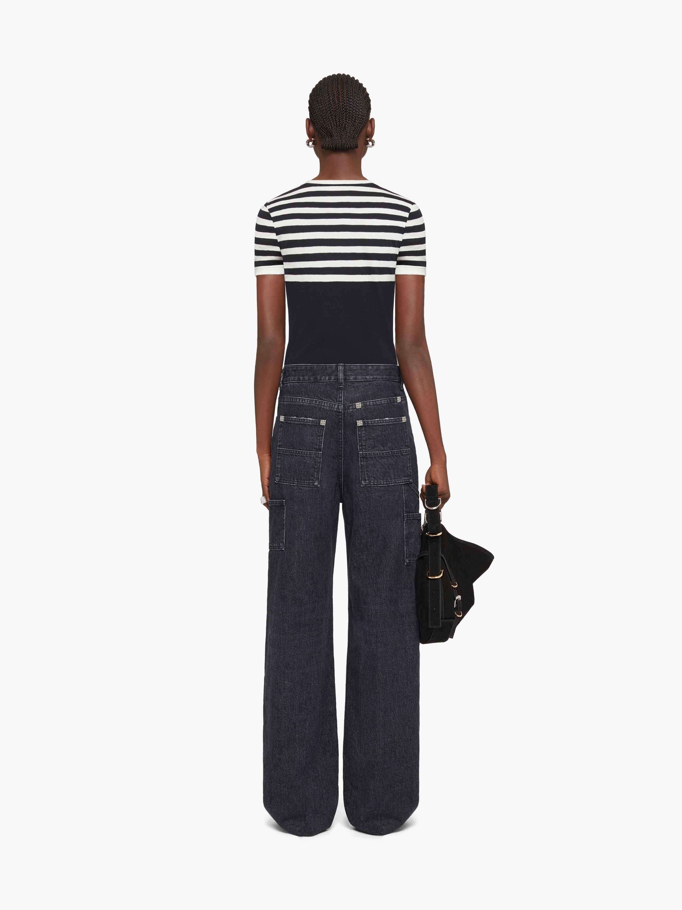 Givenchy o1srvl11e0325 4G Slim Fit T-Shirt With Stripes Black/White Size L / US 10 / IT 46 - 4 Thumbnail