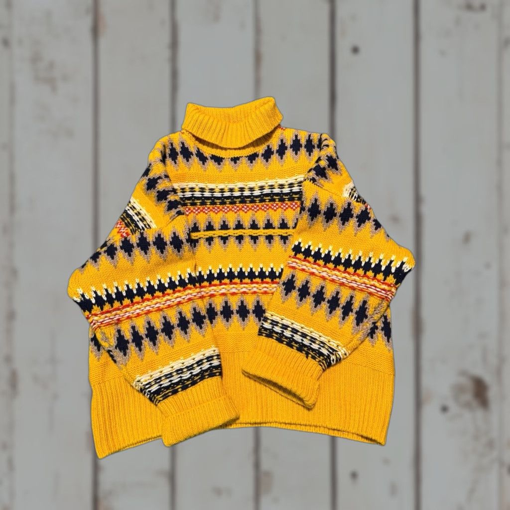 Rag & Bone RAG & BONE Wool Willow Fair Isle Yellow Turtleneck Sweater Size Small Size S / US 4 / IT 40 - 1 Thumbnail