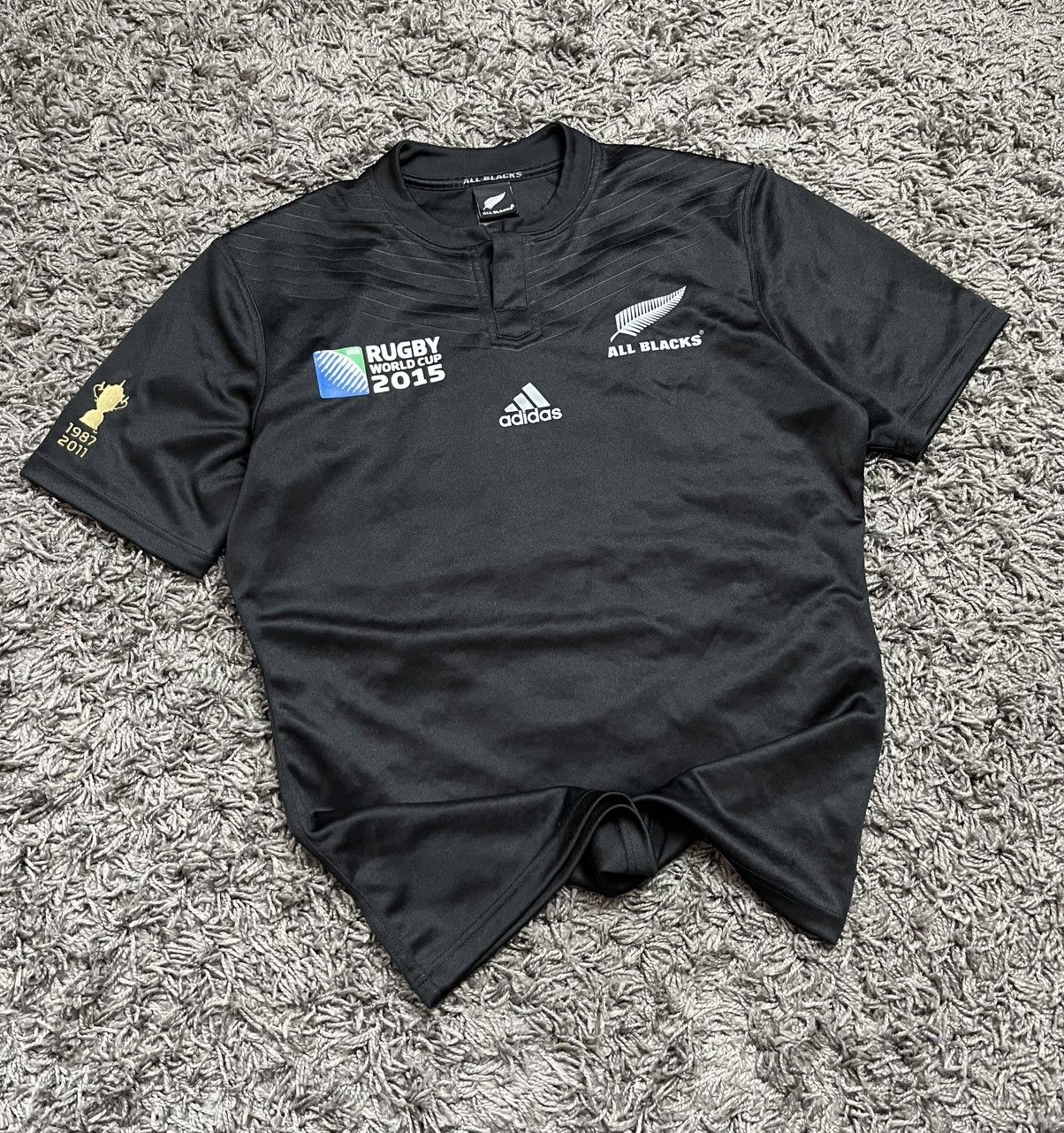 Adidas Adidas New Zealand All Blacks Rugby World Cup 2015 Jersey Size US L / EU 52-54 / 3 - 1 Thumbnail