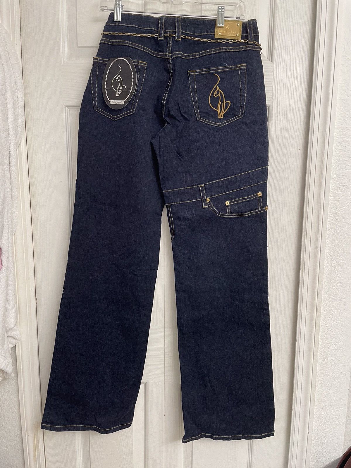 Vintage Baby Phat Dark Chain Jeans Size 15 Size 36" / US 14 / IT 50 - 8 Thumbnail