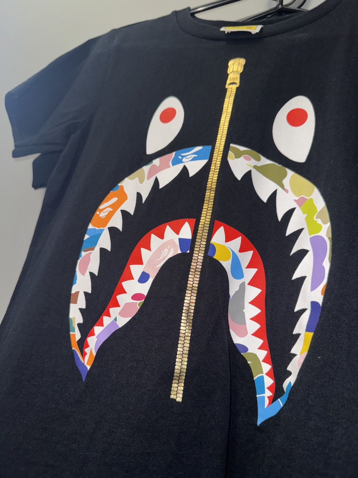 Bape Bape shark head logo short sleeve black tee Size XXS / US 00 / IT 34 - 2 Thumbnail
