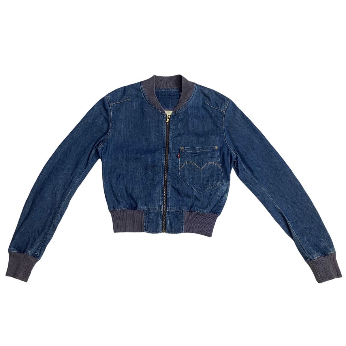 Levi's Made & Crafted × Levi's Vintage Clothing × Vintage Vintage Levis Red denim cropped bomber Size M / US 6-8 / IT 42-44 - 5 Thumbnail