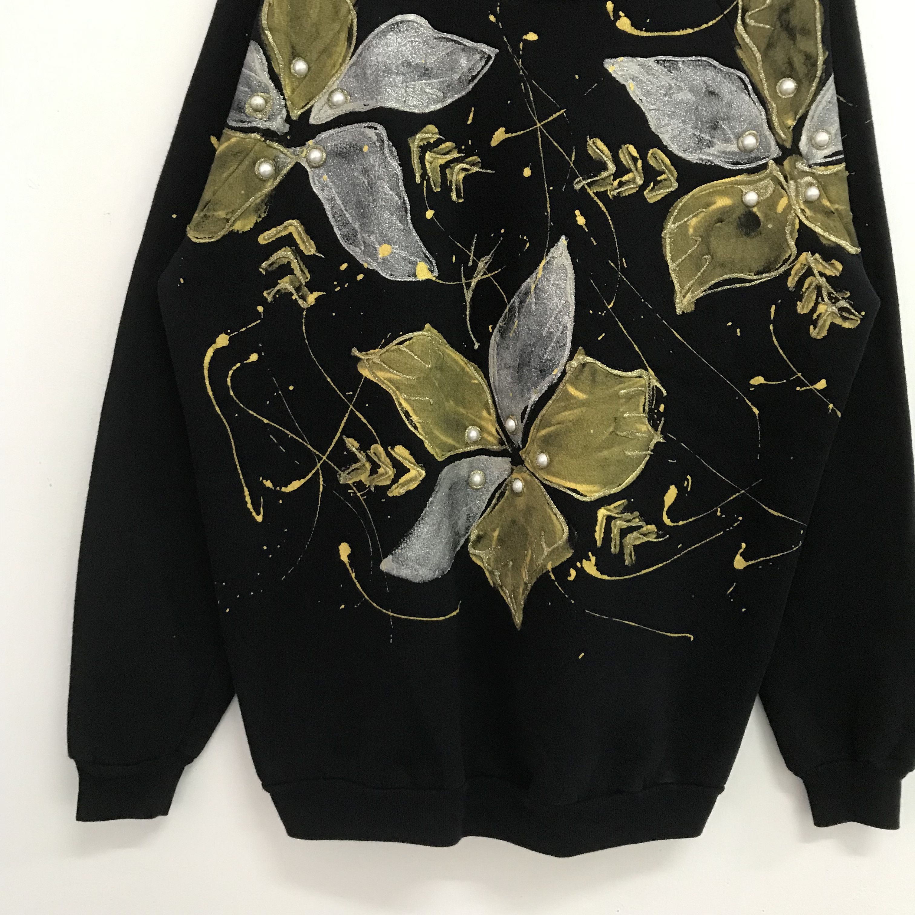 Vintage vintage dark flower sweatshirt - 415 Size US L / EU 52-54 / 3 - 3 Thumbnail