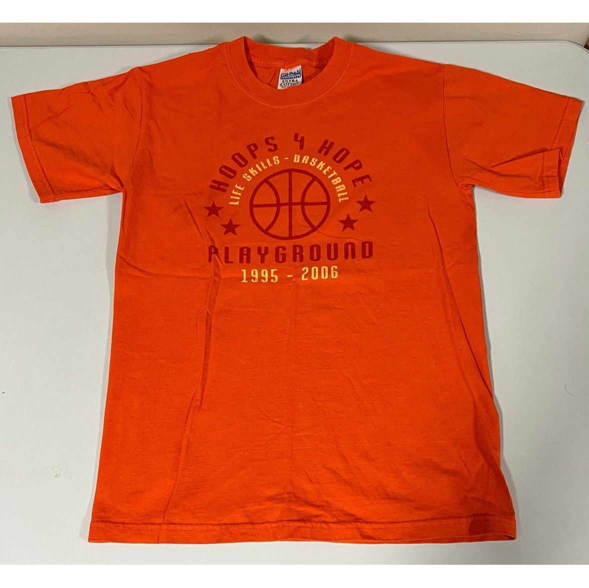 Gildan Orange ‘Hoops for Hope’ Graphic T-Shirt Top Tee Size S 🏀✨ Size US S / EU 44-46 / 1 - 2 Thumbnail