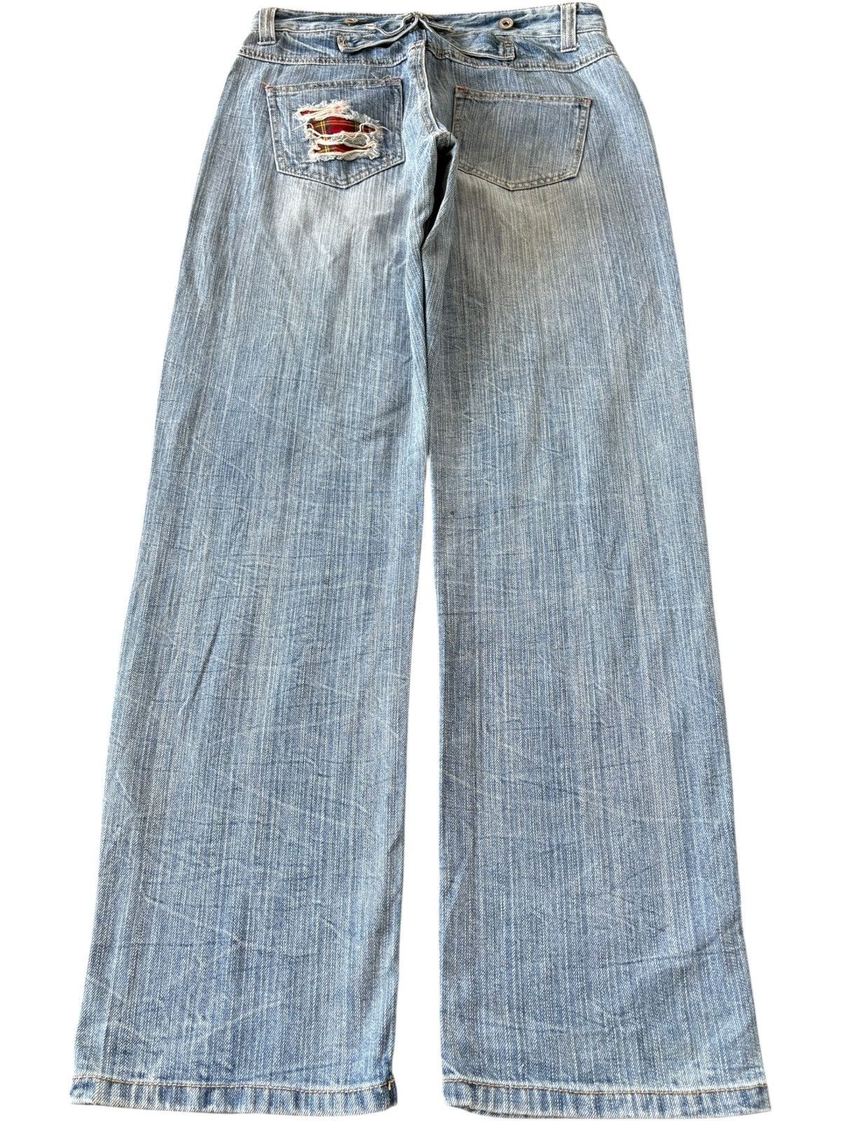 Kapital Vintage Japanese Brand Buckle Back Suspenders Loose Jeans Size 31" - 2 Thumbnail