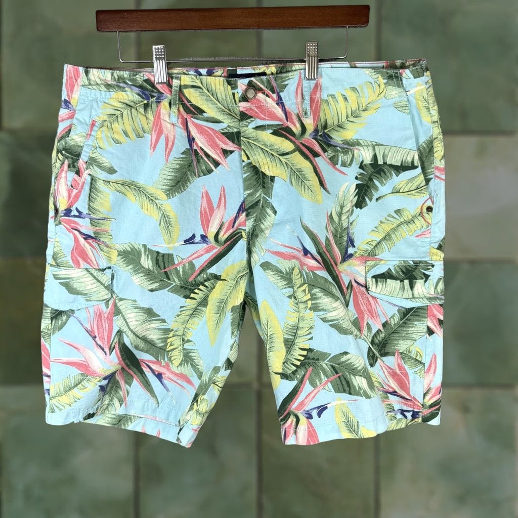 Vintage Caribbean Joe Cargo Shorts Mens 38 Tropical Floral Stretch Pockets Beach Summer Size US 38 / EU 54 - 1 Thumbnail