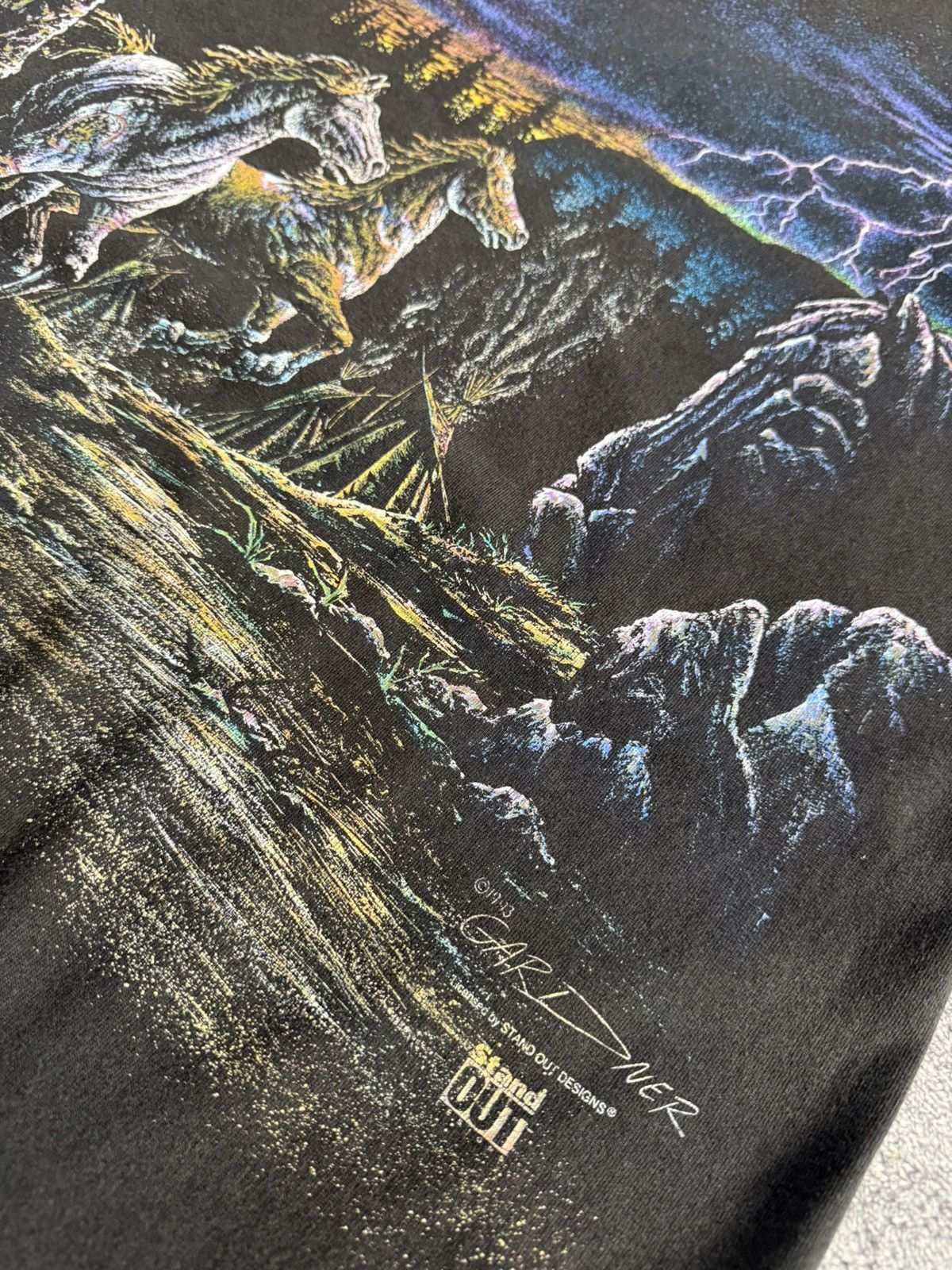 Vintage Vintage 90s Wild Horses Nature Moonlight & Thunder Art Shirt Size US M / EU 48-50 / 2 - 5 Thumbnail