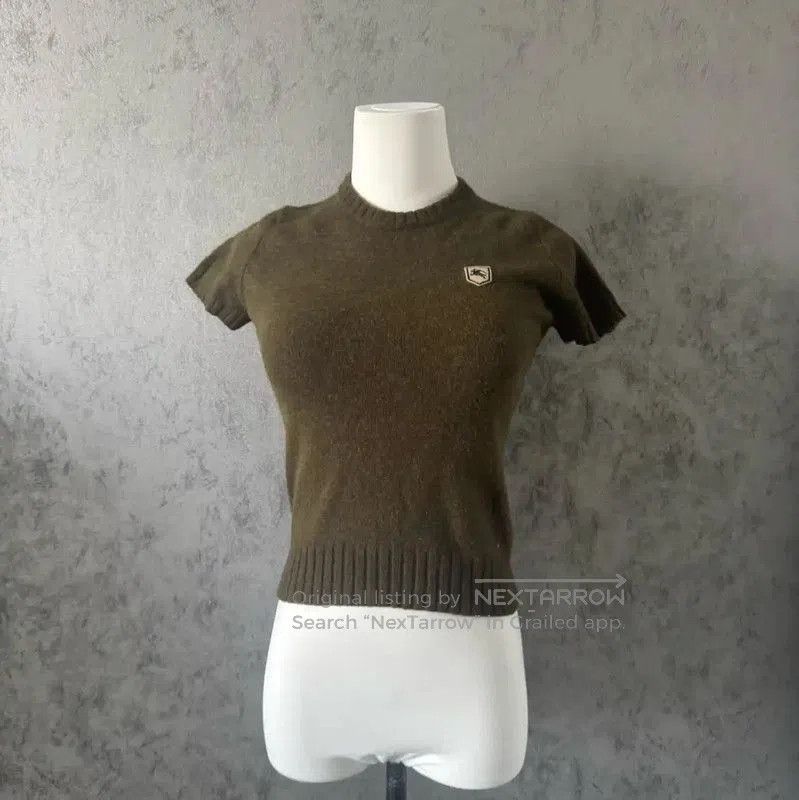 Burberry Burberry Green Wool Short Sleeve Top. Size M / US 6-8 / IT 42-44 - 7 Thumbnail