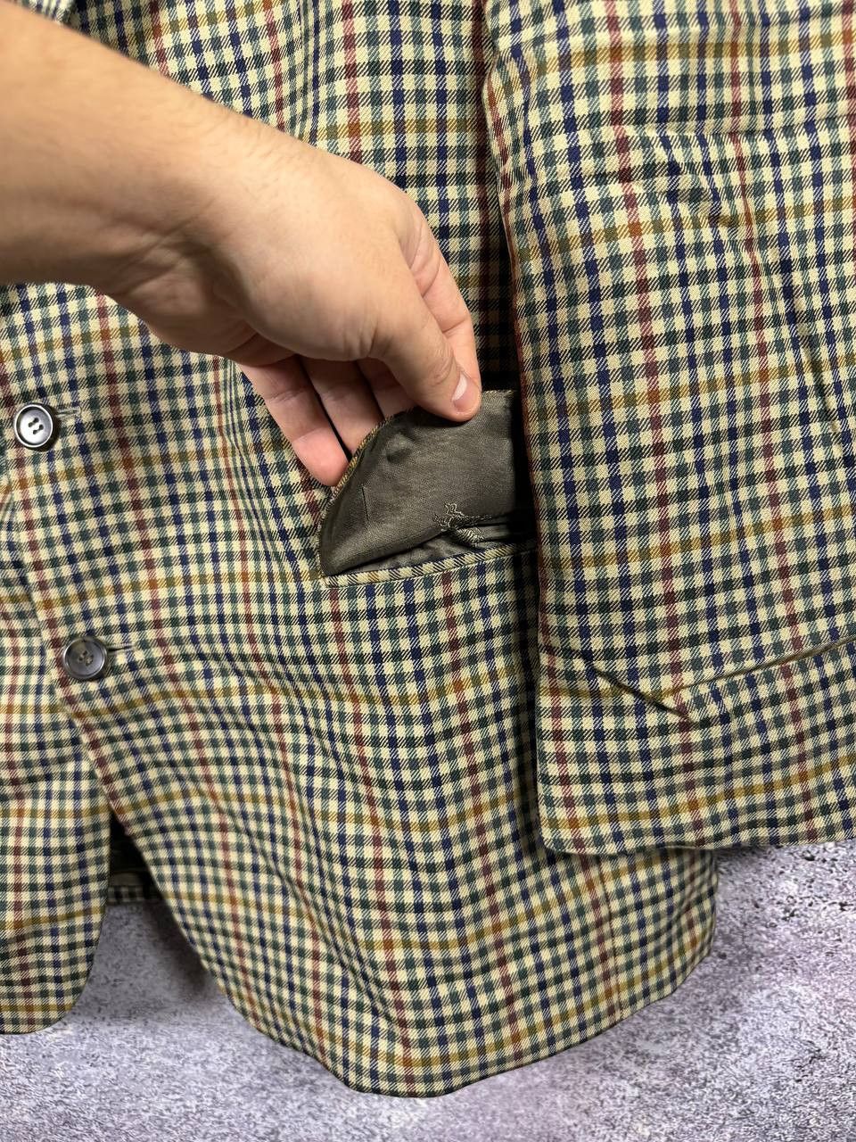 Burberry × Vintage Burberry's Vintage Plaid Check Blazer Oldmoney Men's Large Size 44R - 8 Thumbnail