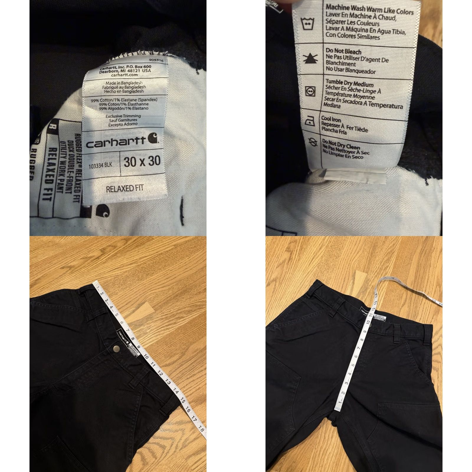 Carhartt VINTAGE Carhartt Pants Men's 30x30 Relaxed Fit Carpenter Workwear BLK Size US 30 / EU 46 - 8 Thumbnail