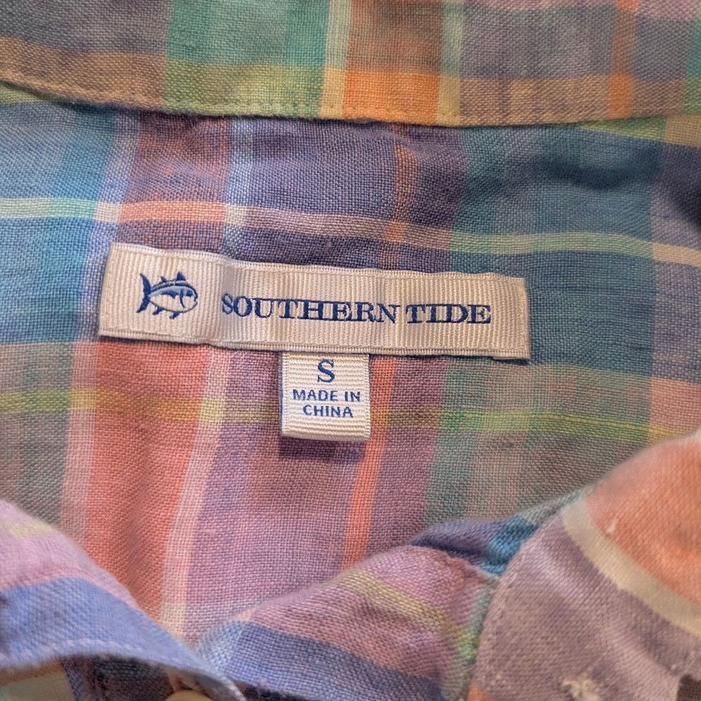 Southern Tide Southern Tide Coastal Madras Linen Hadley Popover Prism Pink Size S / US 4 / IT 40 - 6 Thumbnail
