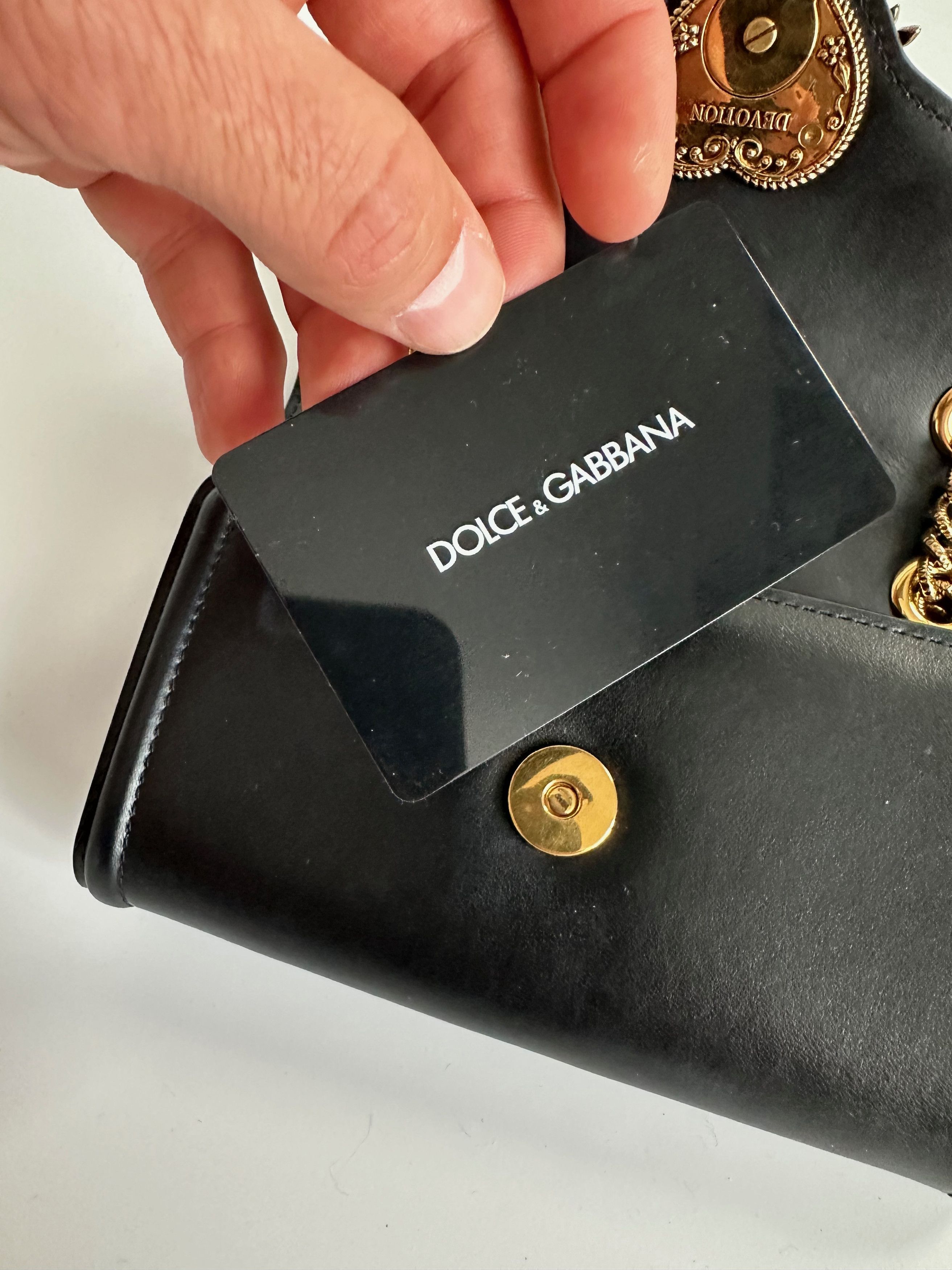 Dolce & Gabbana Dolce & Gabbana Devotion Mini Black Leather Bag Shoulder Size ONE SIZE - 9 Thumbnail