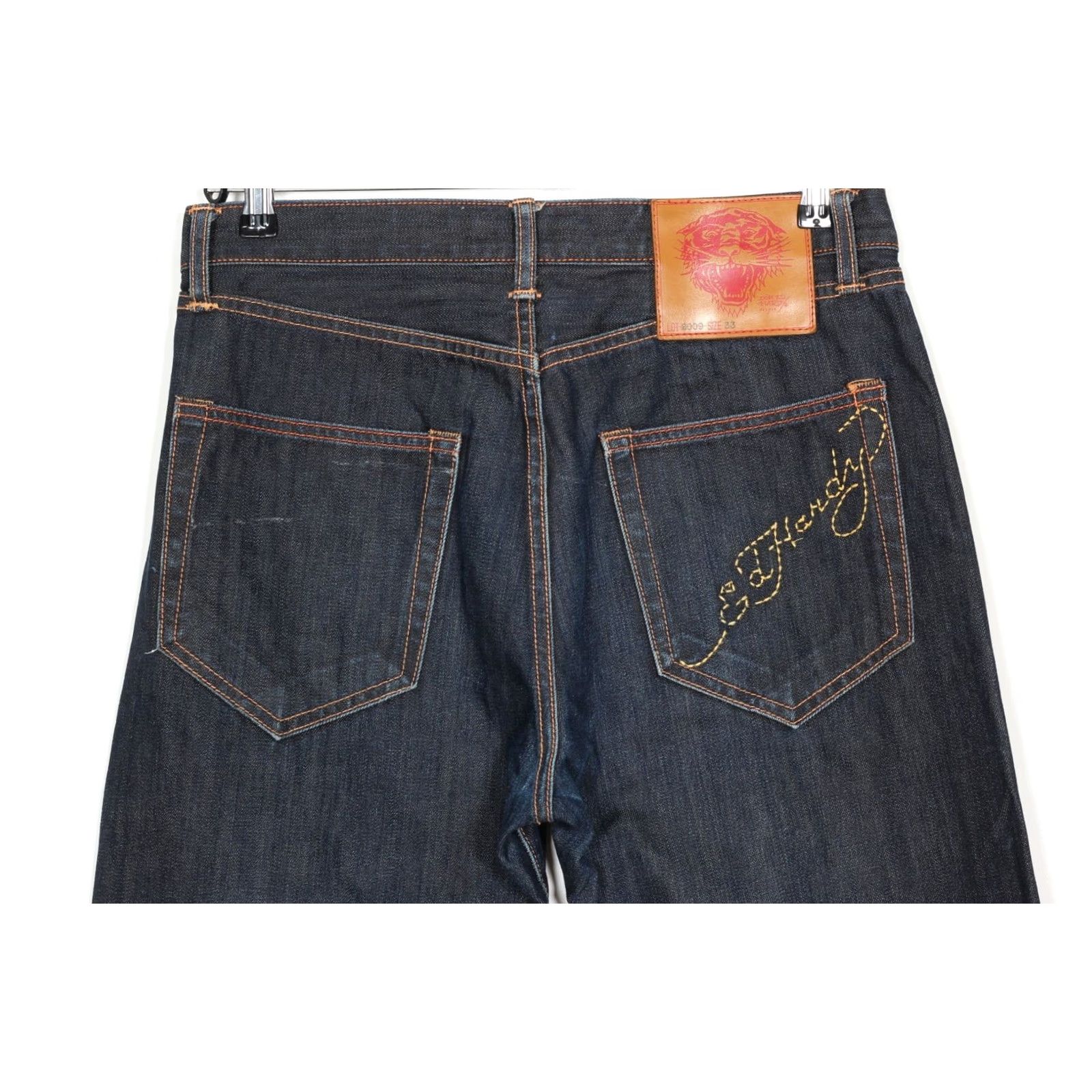 Ed Hardy VINTAGE ED HARDY 2009 Jeans Men 33/34 Regular Straight DZ3922 Blue Denim 5-Pocket Design Mens Regular Jeans Size US 33 - 4 Thumbnail