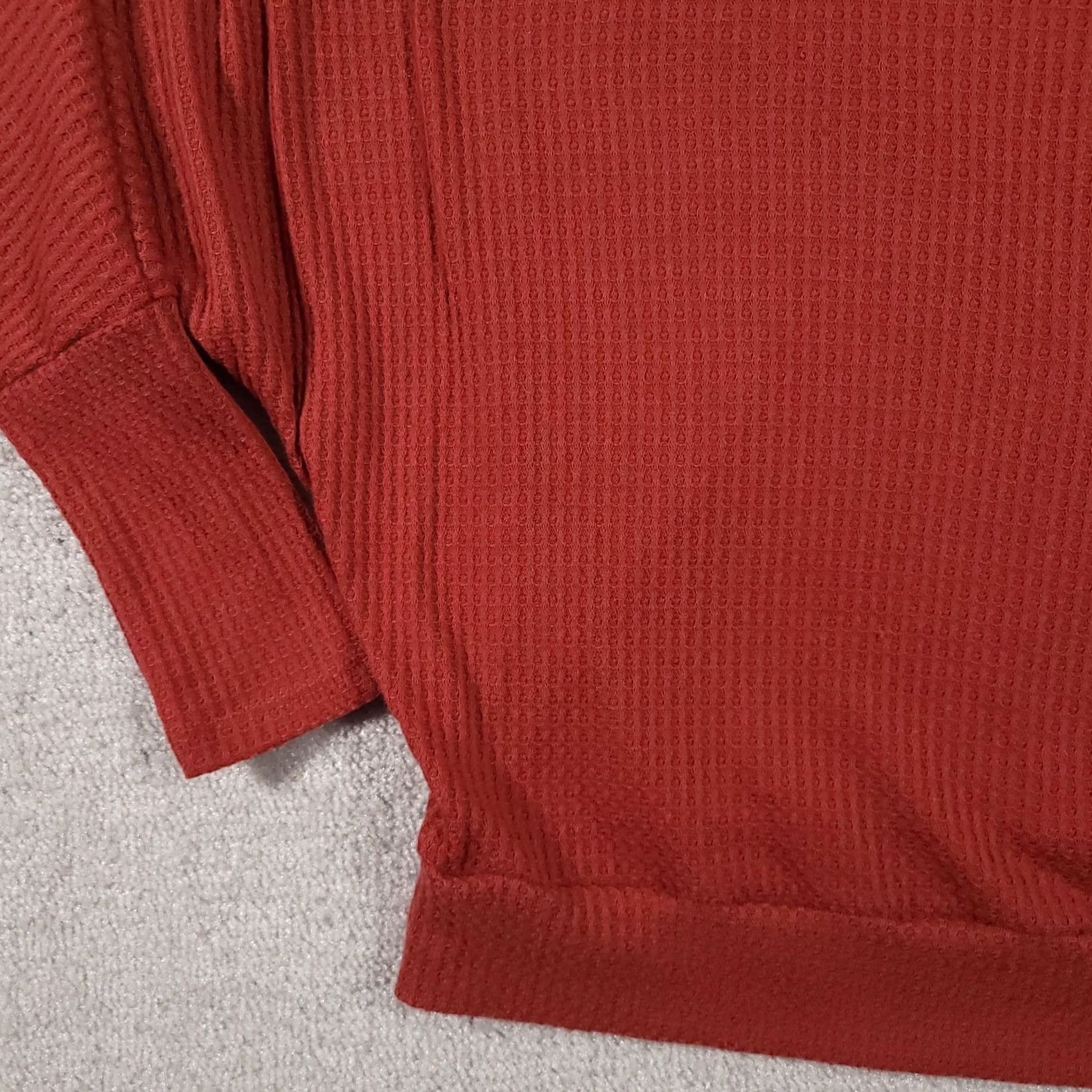 Rusty REB & J 220 Shirt Women's Medium Rust Orange Thermal Waffle Knit Shirt Size M / US 6-8 / IT 42-44 - 4 Thumbnail