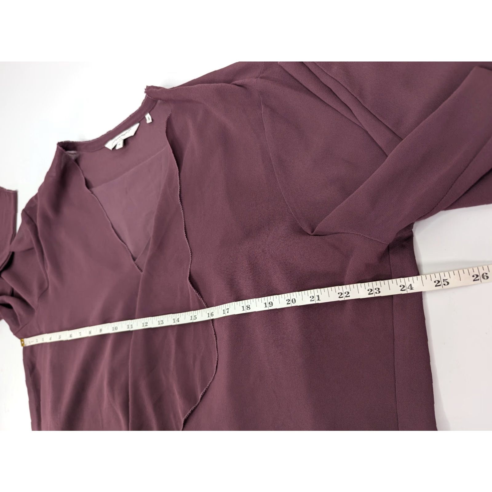 Vintage Foxcroft Blouses Women 18 Mauve Chiffon Ruffle Front Pullover Polyester Top Tank Top Size XXL / US 16-18 / IT 52-54 - 5 Thumbnail