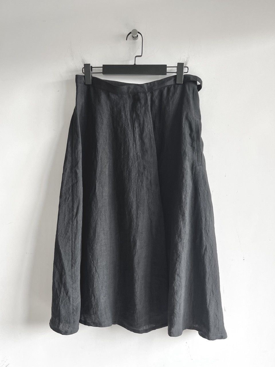 Yohji Yamamoto Yohji Yamamoto Femme Linen Asymmetrical Zip Flare Wrap Skirt Size 29" - 1 Thumbnail