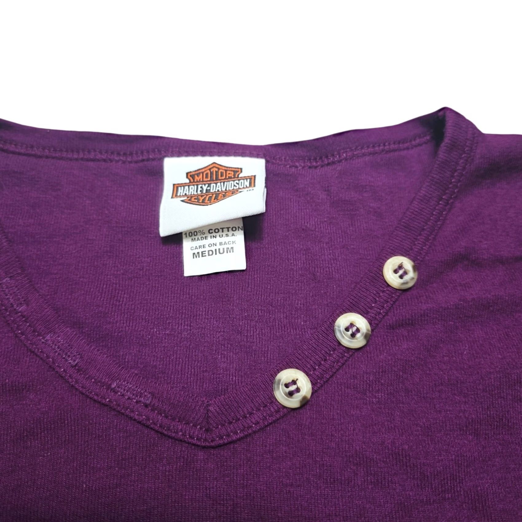 Harley Davidson Harley-Davidson Shirt Women’s Button Accent V-Neck Graphic Long Sleeve Purple M Size M / US 6-8 / IT 42-44 - 2 Thumbnail