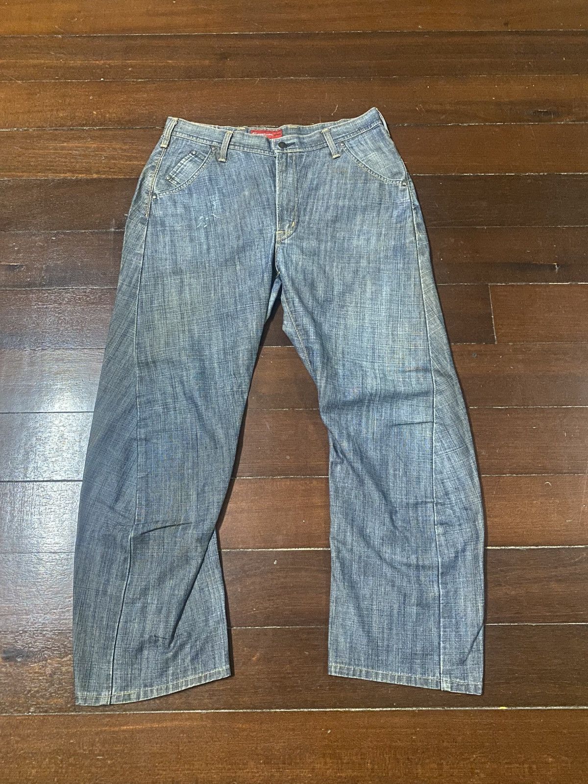Edwin Vtg Wide Leg Jeans Edwin E Function Loose Denim Jnco Y2k Size US 35 - 1 Thumbnail