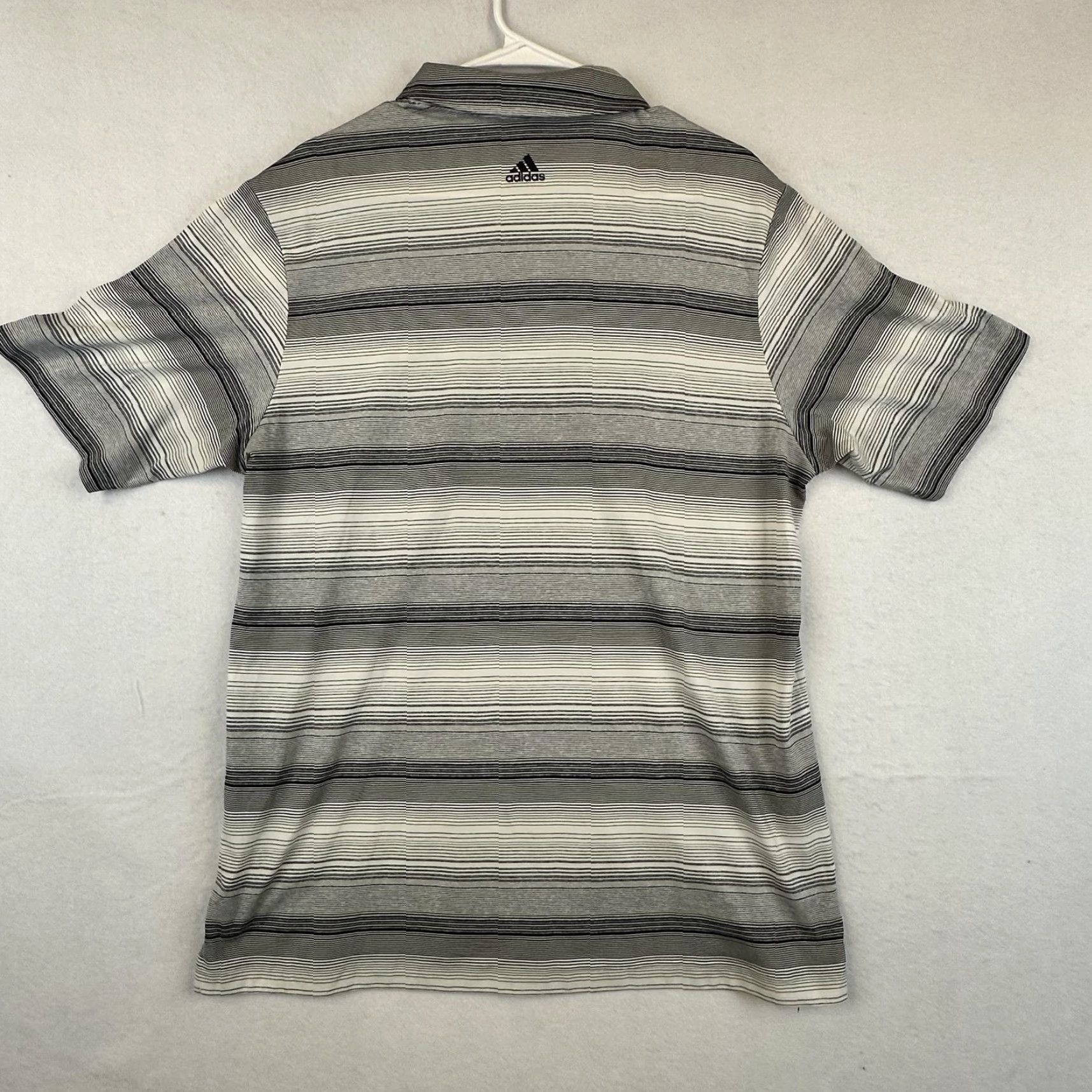 Adidas Adidas Golf Polo Shirt Mens Large Gray Striped ClimaLite Polo Size US L / EU 52-54 / 3 - 6 Thumbnail