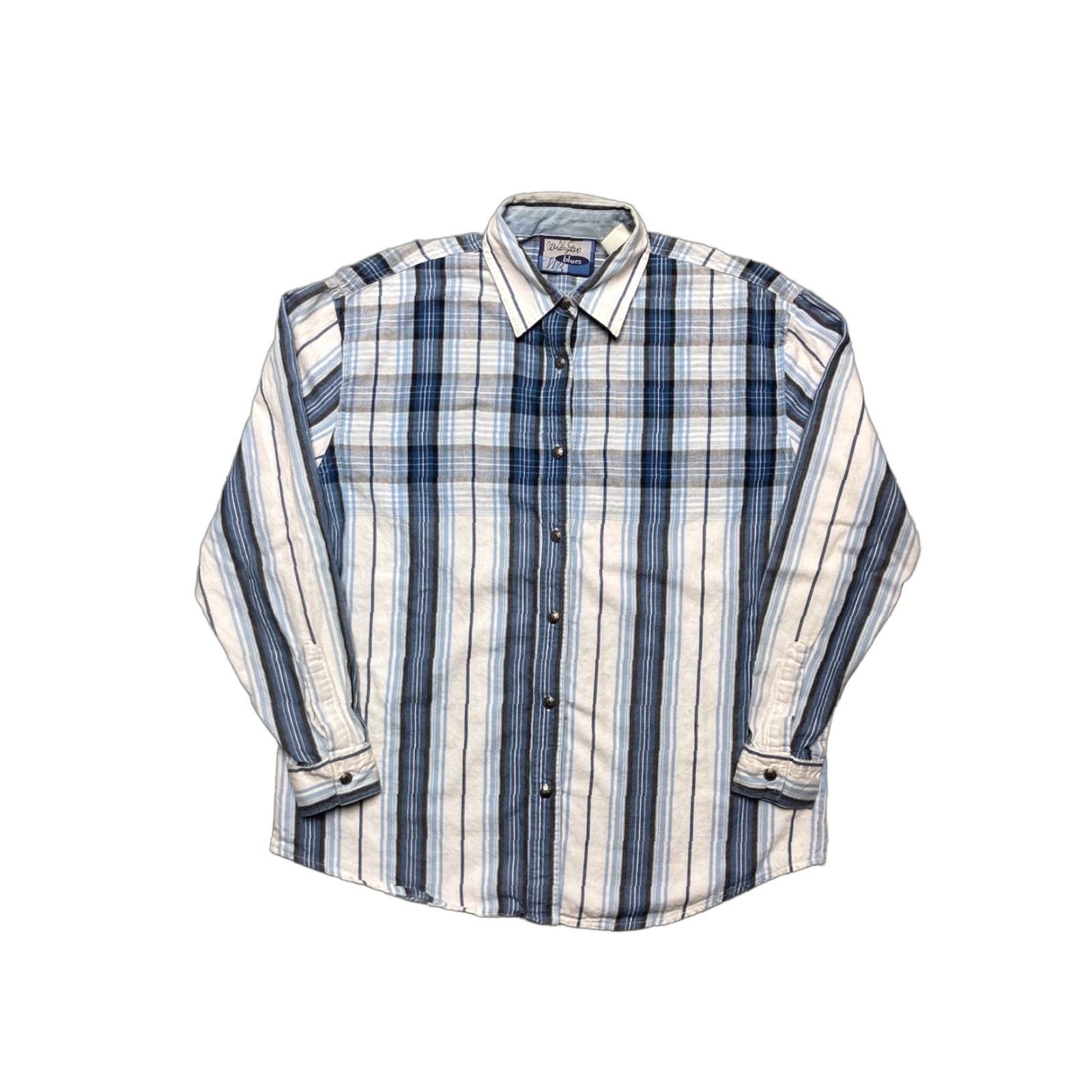 Wrangler VINTAGE Wrangler Button-Up Shirt Long Sleeve Western Plaid Blue Women’s XL Shirt Womens XL Blue Plaid Western Button-Up Size XL / US 12-14 / IT 48-50 - 1 Thumbnail