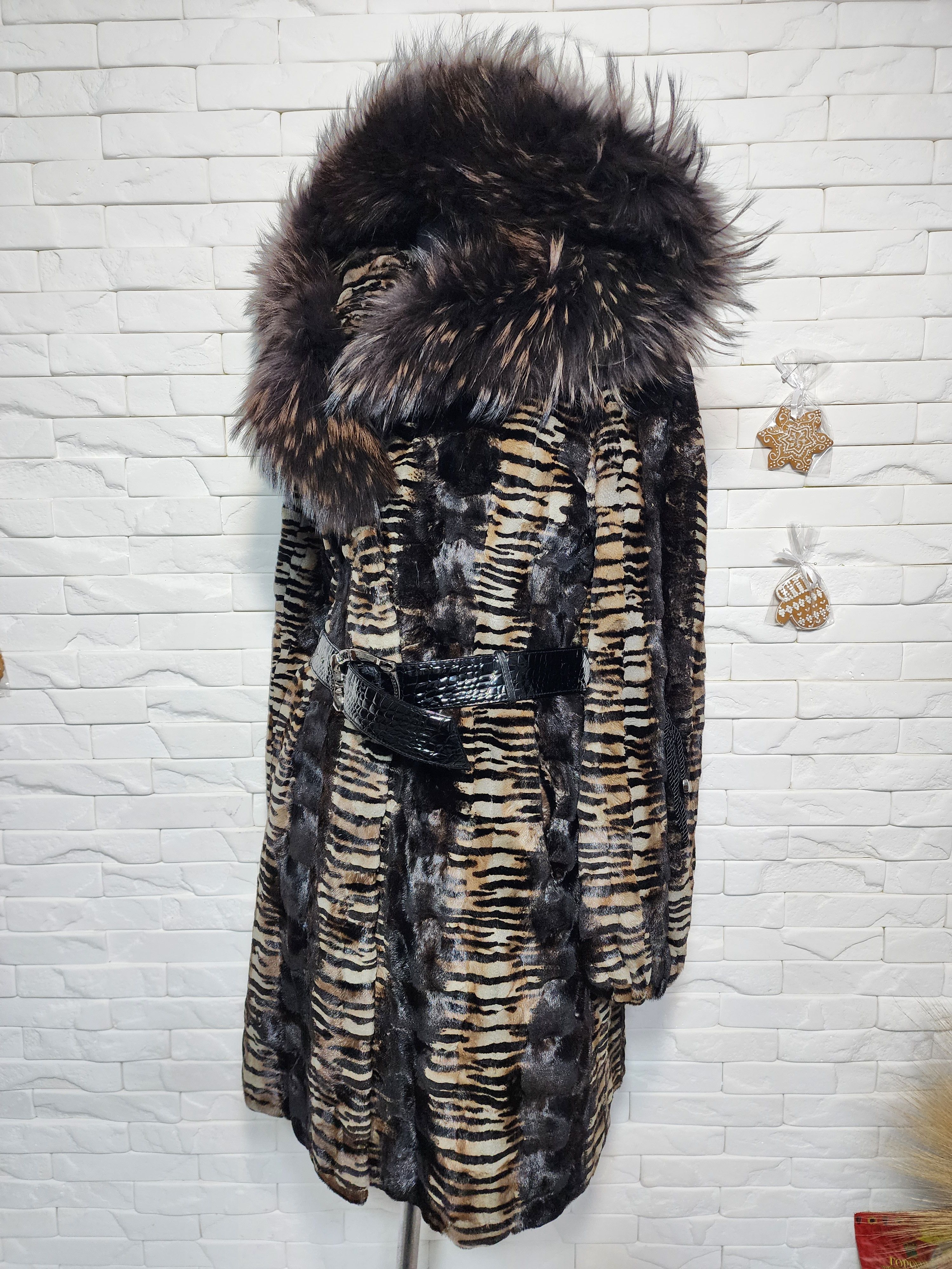 Furla Brown Mink Fur Hooded Coat - Women's Warm Luxury Outerwear Size L / US 10 / IT 46 - 2 Thumbnail