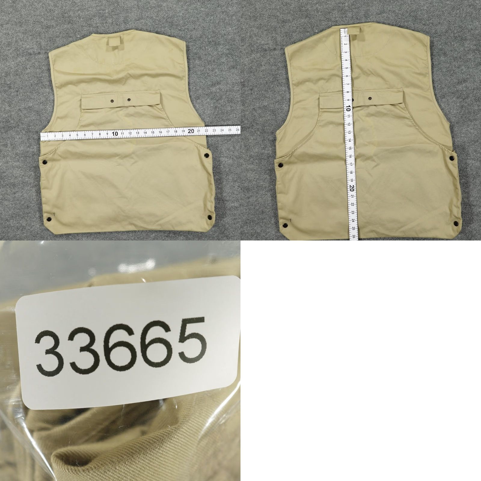 Vintage Master Sportsman Vest Mens Large Khaki Hunting Shooting Zip Game Pouch Pockets Size US L / EU 52-54 / 3 - 8 Thumbnail