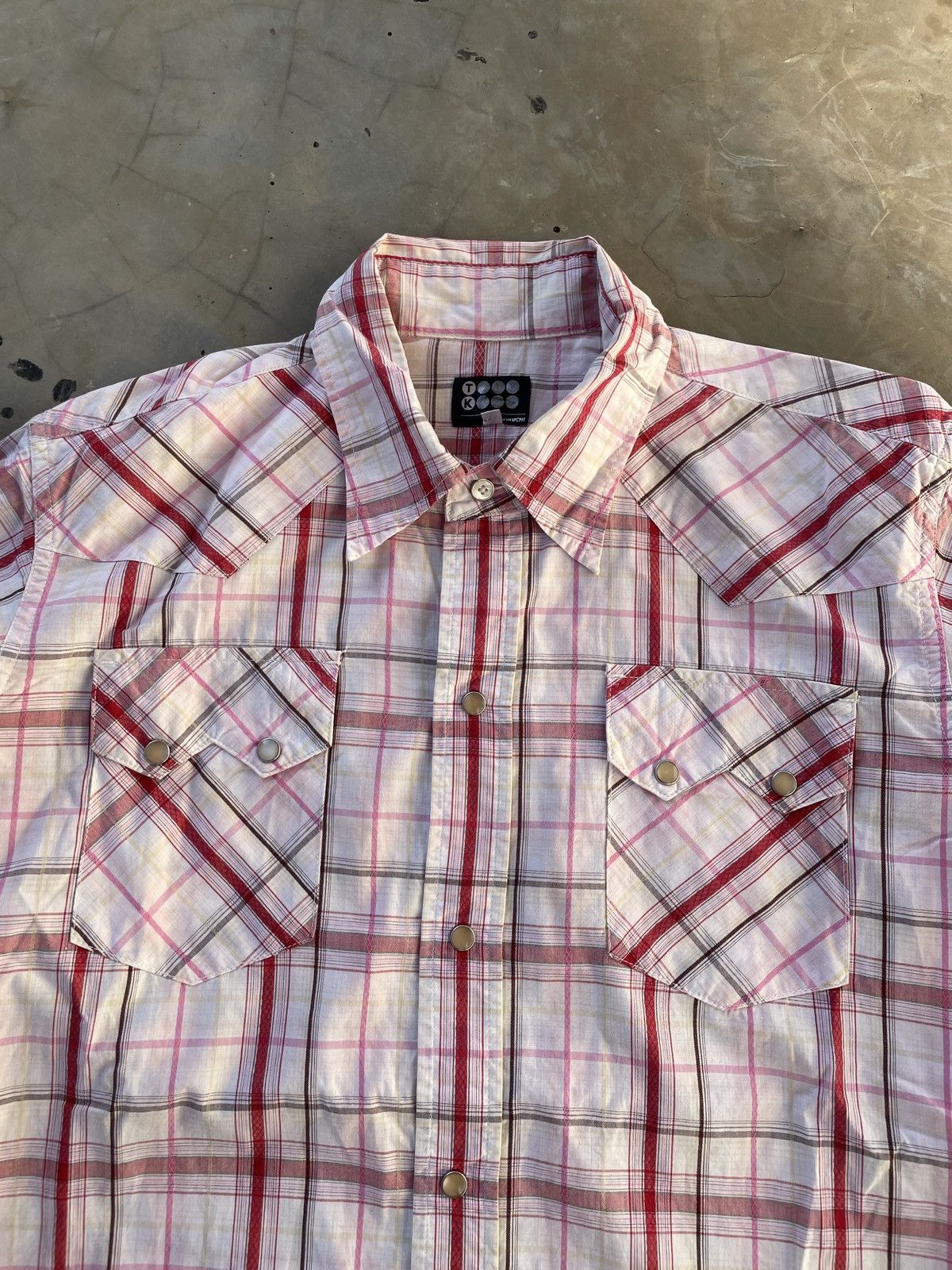 Takeo Kikuchi Takeo Kikuchi Long Sleeve Snap Shirt Plaid Pearl Size L / US 10 / IT 46 - 3 Thumbnail