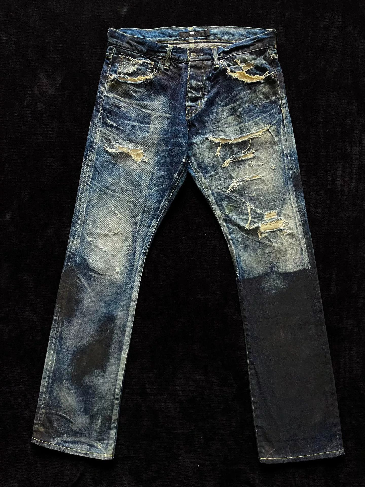 Japanese Brand PLEIN Blue Distressed Denim Jeans Size US 32 / EU 48 - 1 Thumbnail