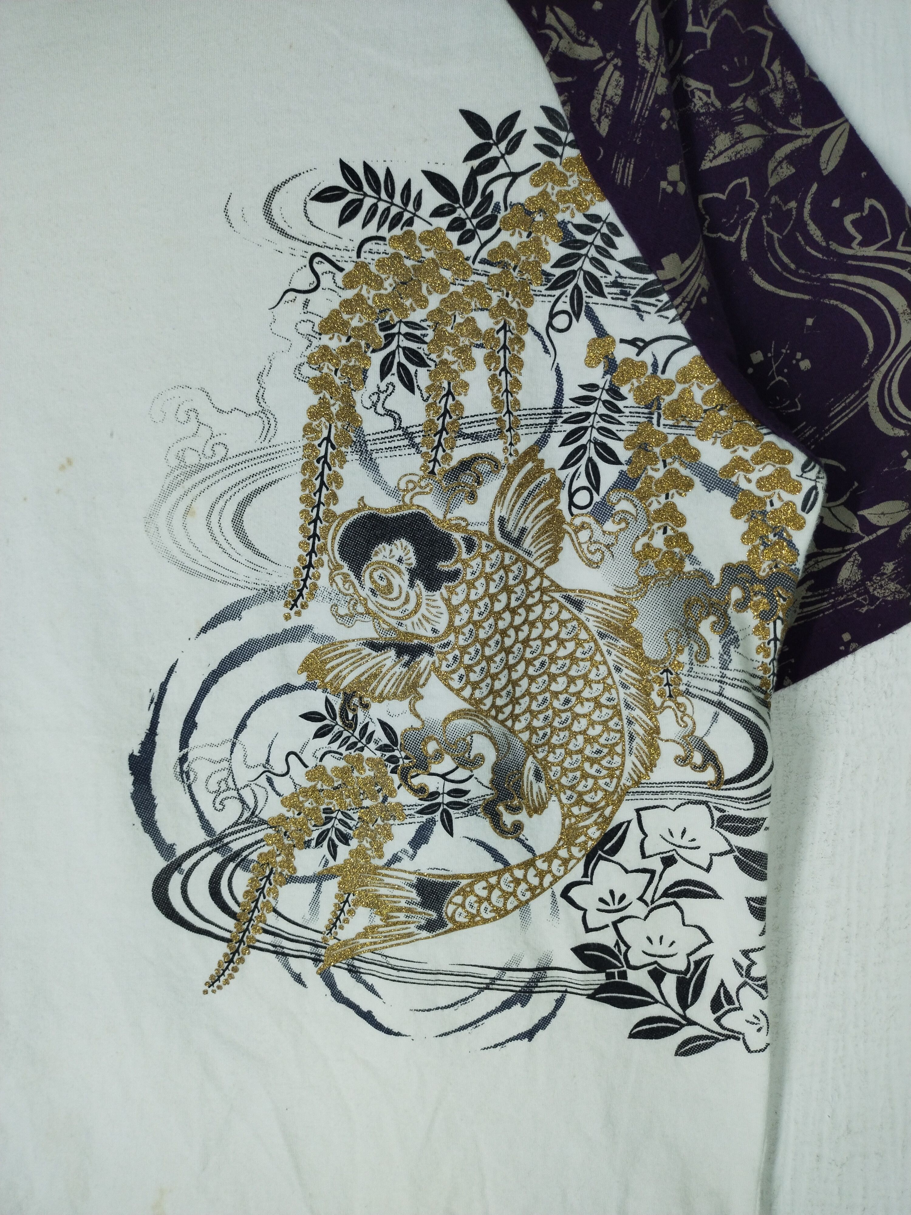 Bullet Noise Vintage Fish Koi Tradisional Design Japanese Sukajan Tee Size US M / EU 48-50 / 2 - 4 Thumbnail