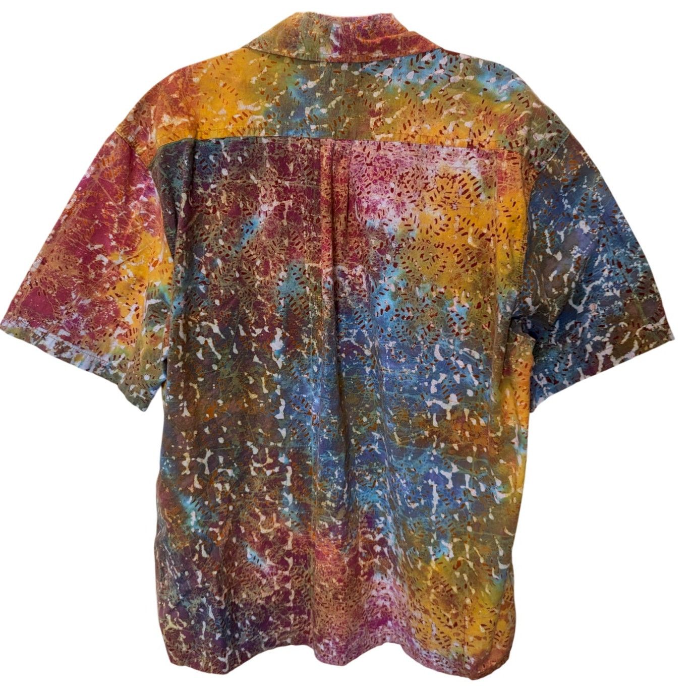 Other Unique Batik Ryan Mulitcolor Lava Cotton Button Down Shirt Size US XL / EU 56 / 4 - 2 Thumbnail