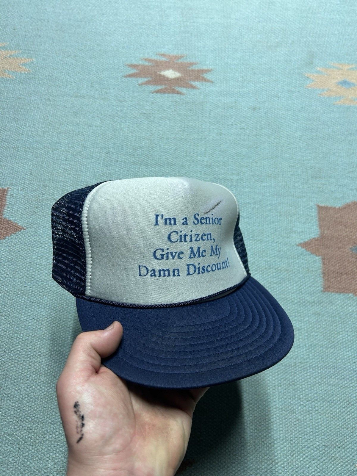 Vintage Vtg trucker hat Im a senior citizen give me my damn discount Size ONE SIZE - 1 Thumbnail