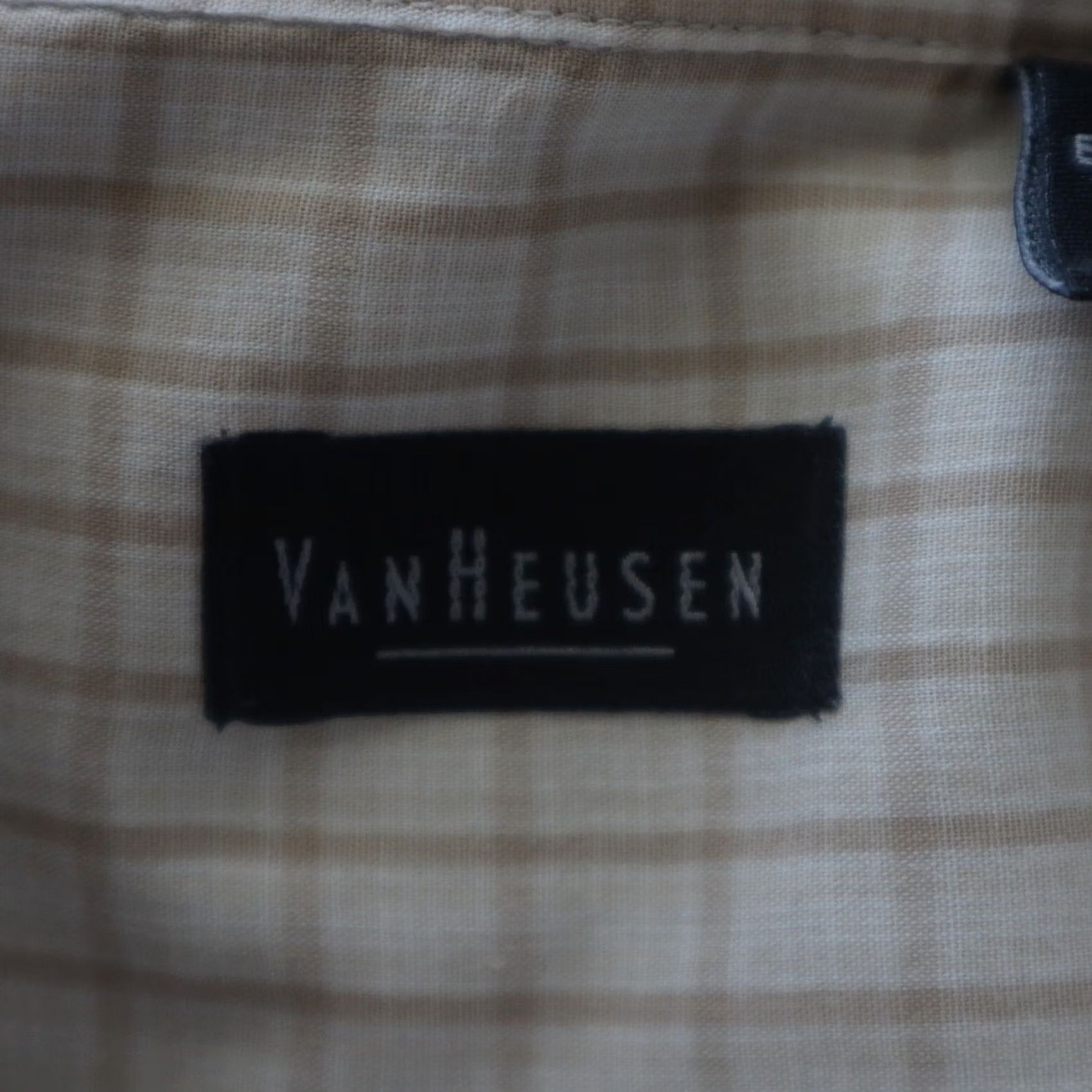 Van Heusen Van Heusen Shirt Mens XL Beige Plaid Pocket Button-Down Long Sleeve Size US XL / EU 56 / 4 - 7 Thumbnail